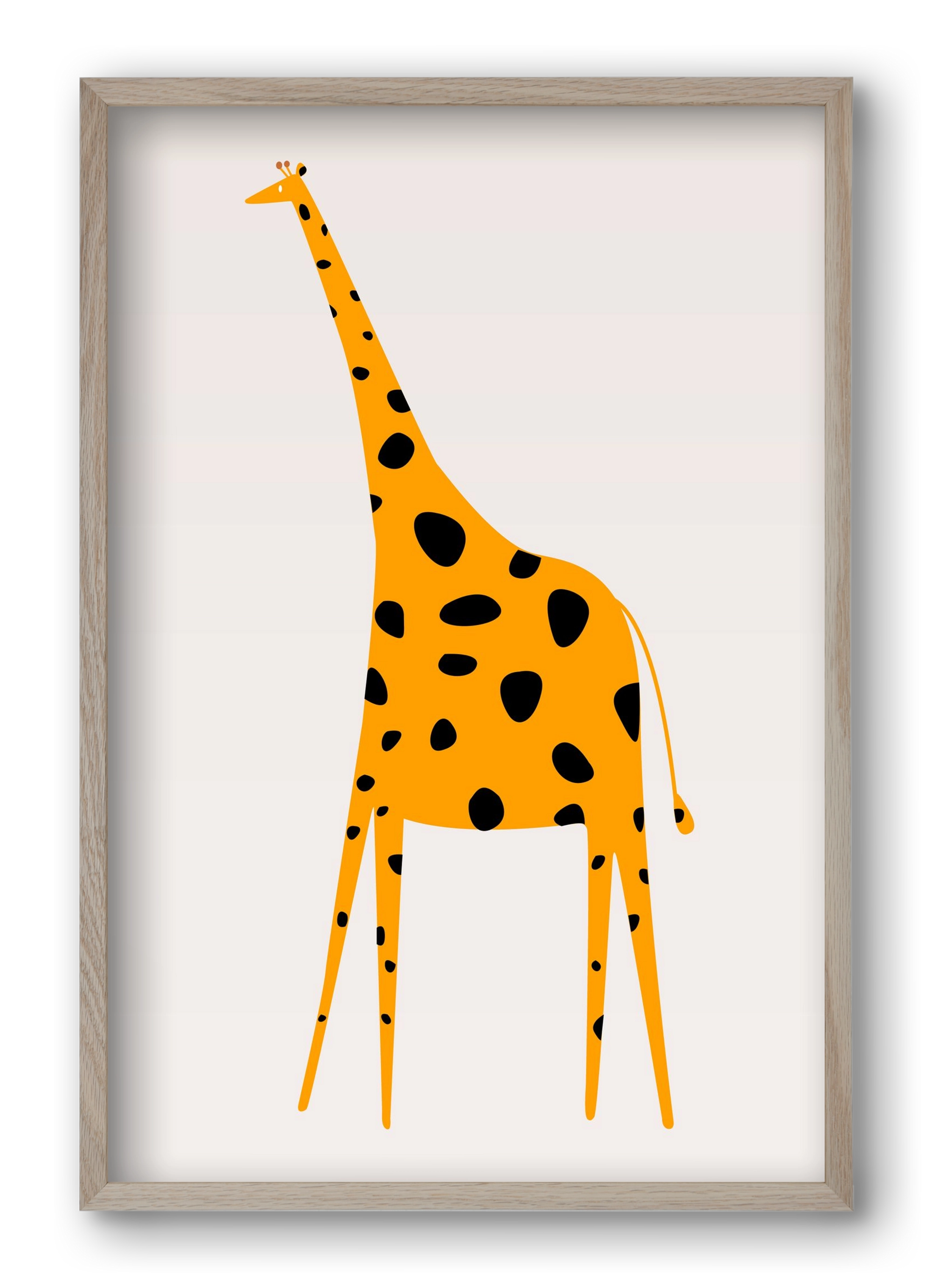 Cute giraffe, 40x60 cm (40x60 cm), Tölgy keret