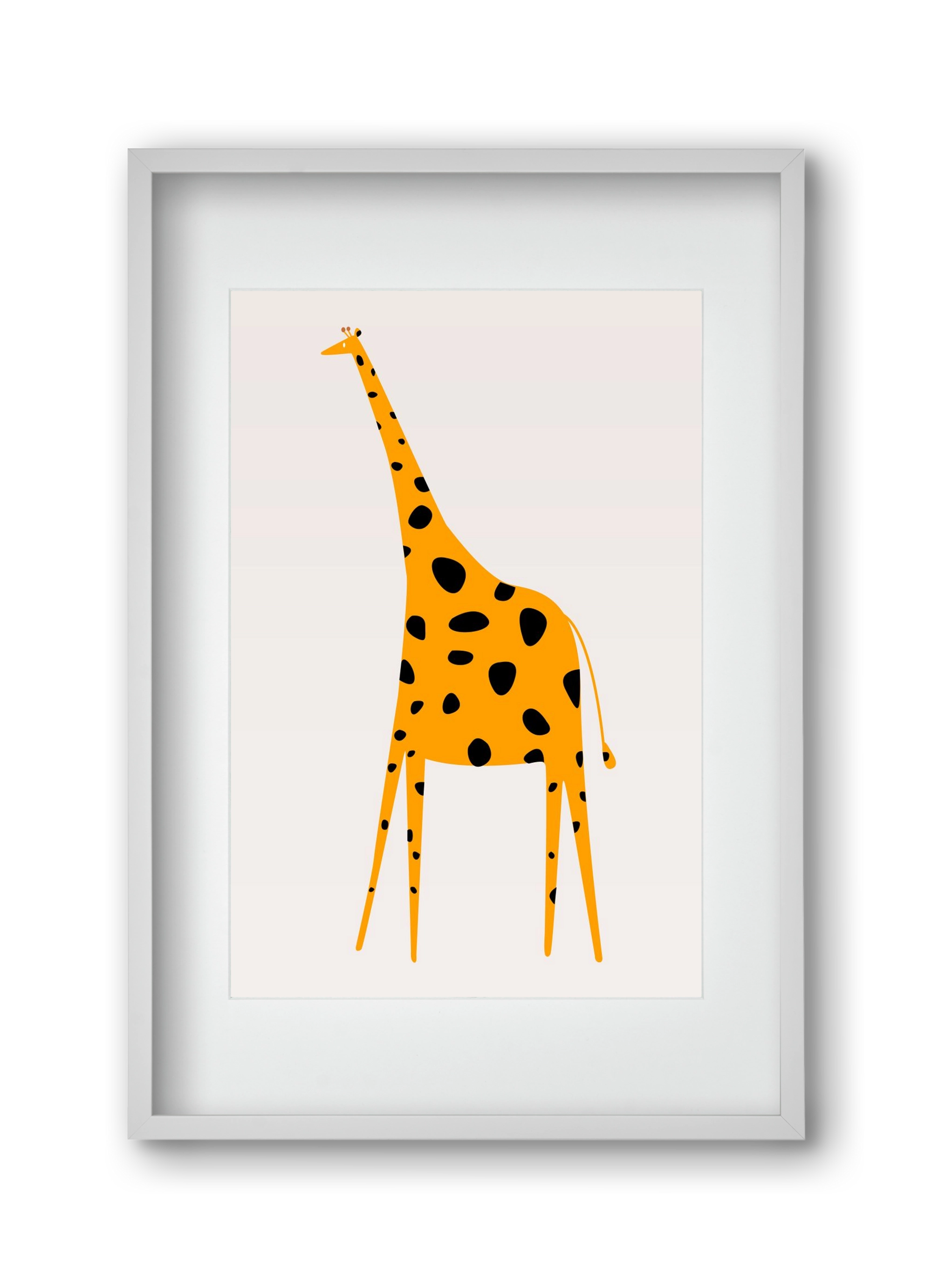 Cute giraffe, 30x45 cm (20x30 cm), Fehér keret, paszpartuval
