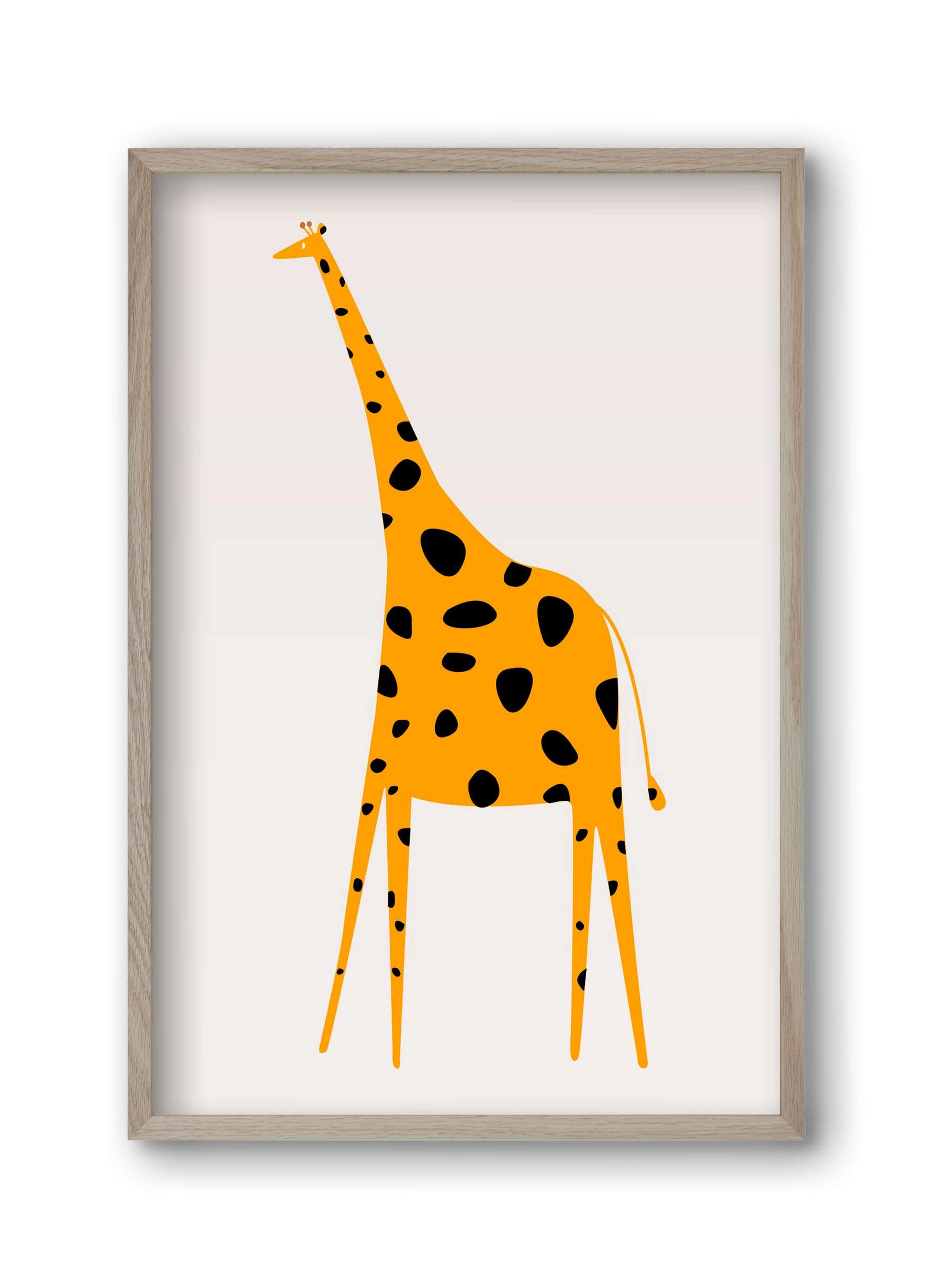 Cute giraffe, 30x45 cm (30x45 cm), Tölgy keret