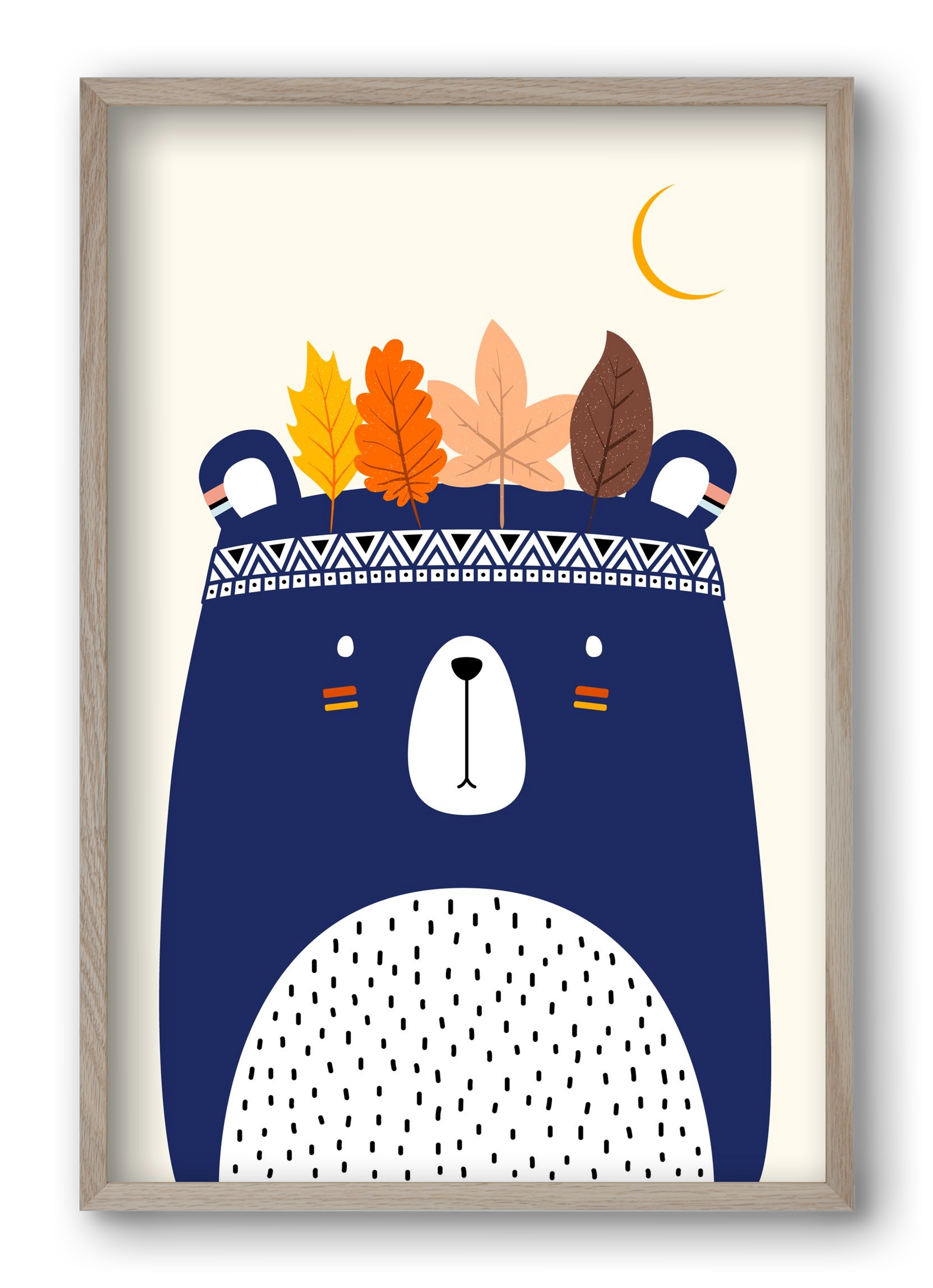 Cute little bear, 40x60 cm (40x60 cm), Tölgy keret