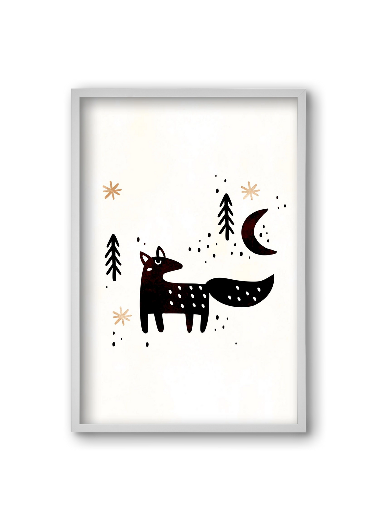 Little winter fox, 20x30 cm (20x30 cm), Fehér keret