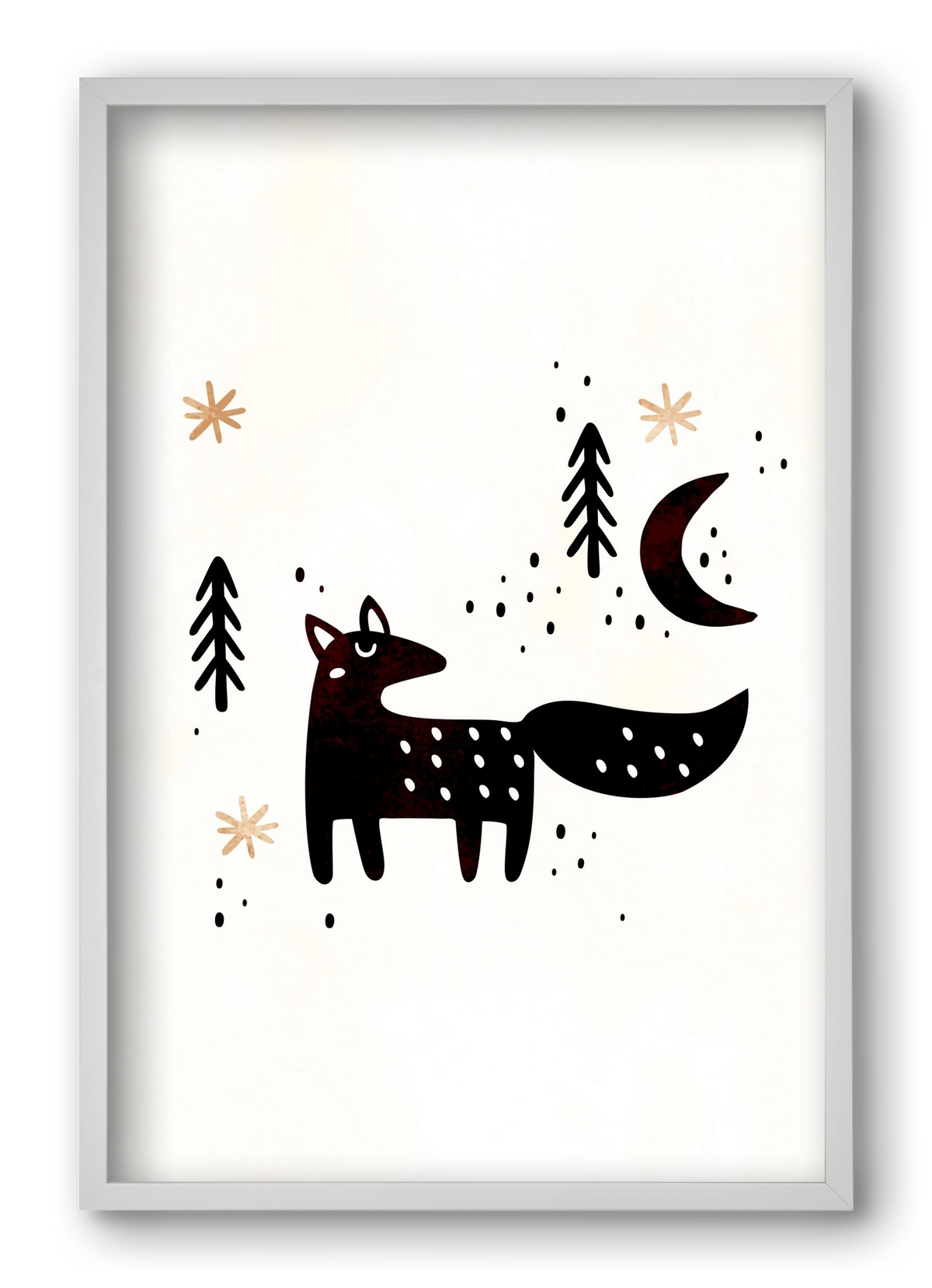 Little winter fox, 40x60 cm (40x60 cm), Fehér keret