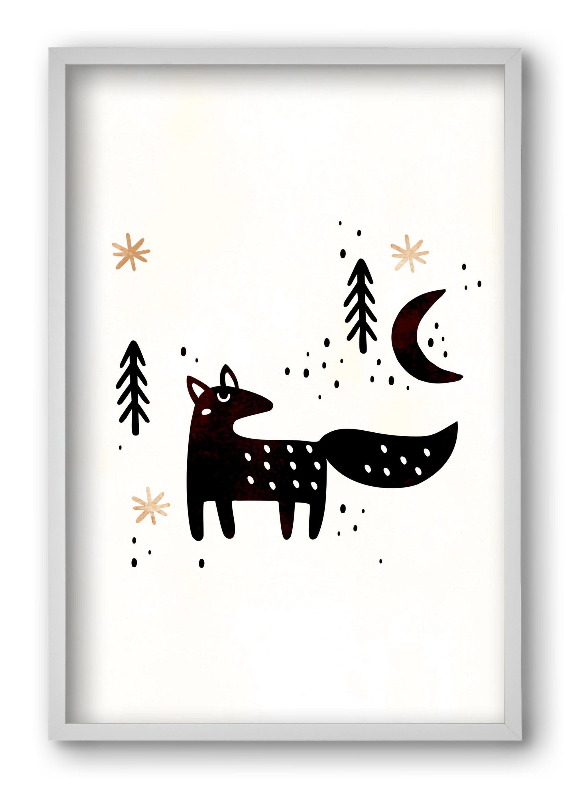 Little winter fox, 40x60 cm (40x60 cm), Fehér keret
