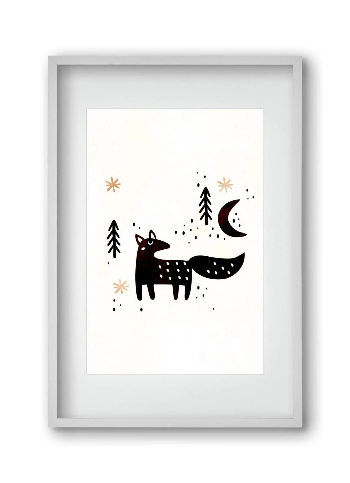 Little winter fox, 30x45 cm (20x30 cm), Fehér keret, paszpartuval