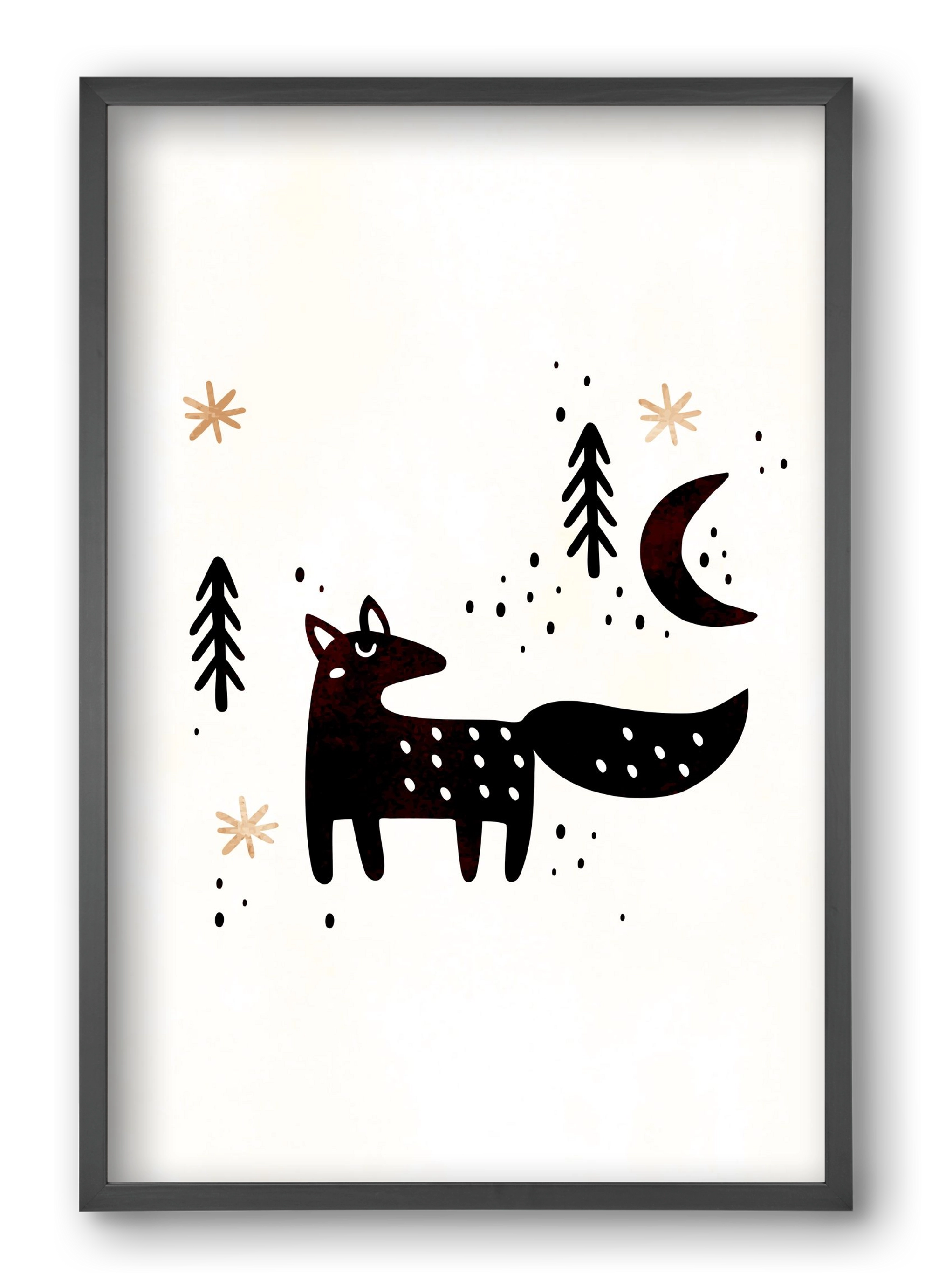 Little winter fox, 40x60 cm (40x60 cm), Fekete keret