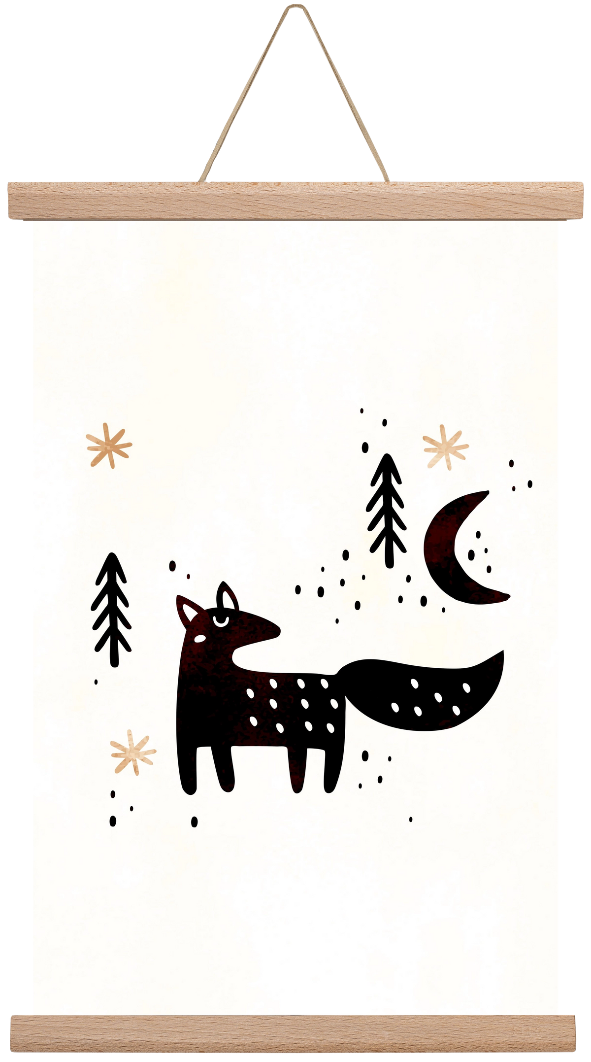 Little winter fox, 30x45 cm (30x45 cm), Tölgy akasztó