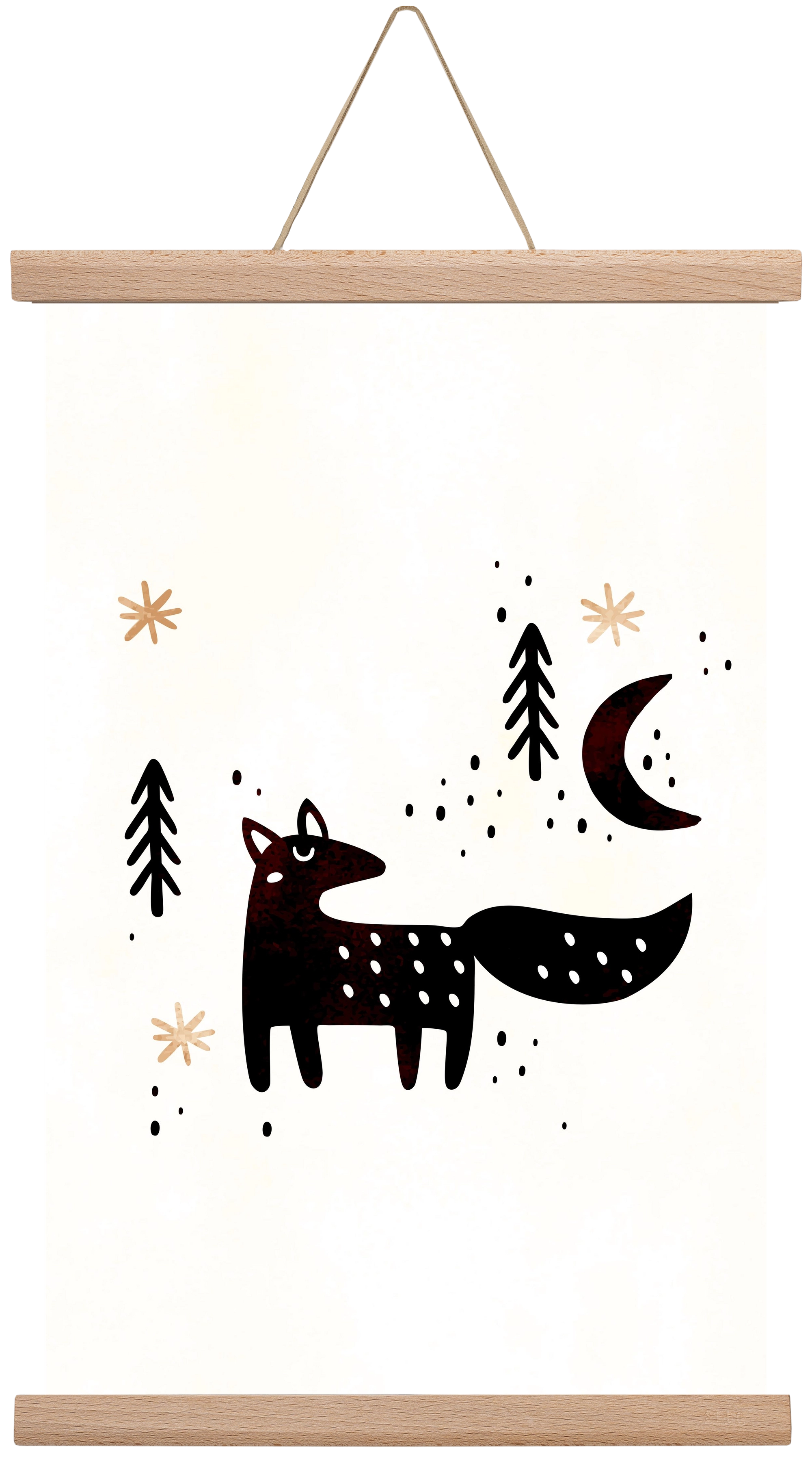 Little winter fox, 30x45 cm (30x45 cm), Tölgy akasztó