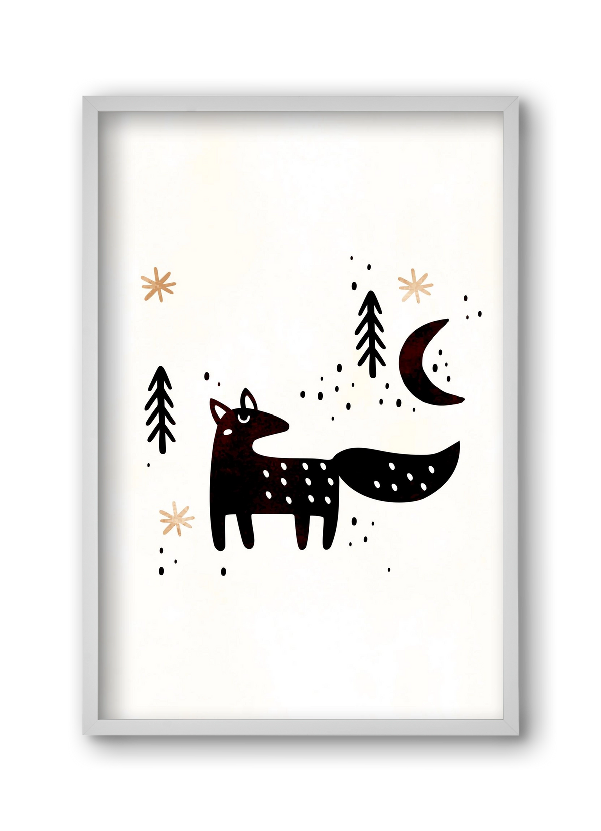Little winter fox, 30x45 cm (30x45 cm), Fehér keret
