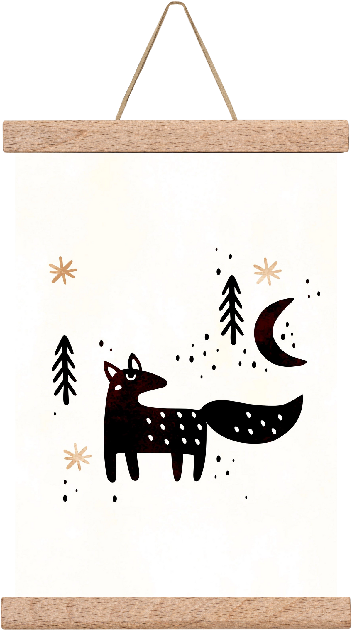 Little winter fox, 20x30 cm (20x30 cm), Tölgy akasztó