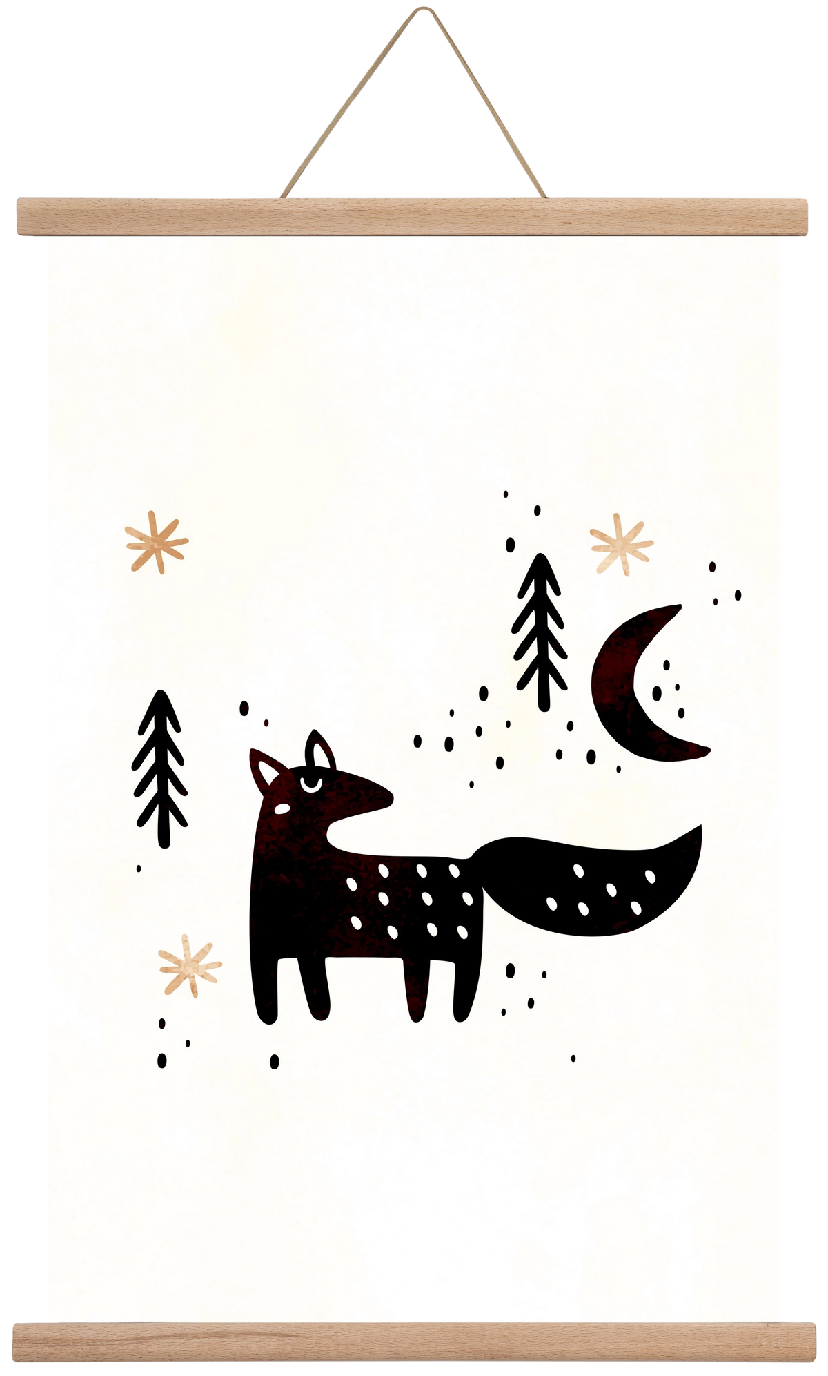 Little winter fox, 40x60 cm (40x60 cm), Tölgy akasztó