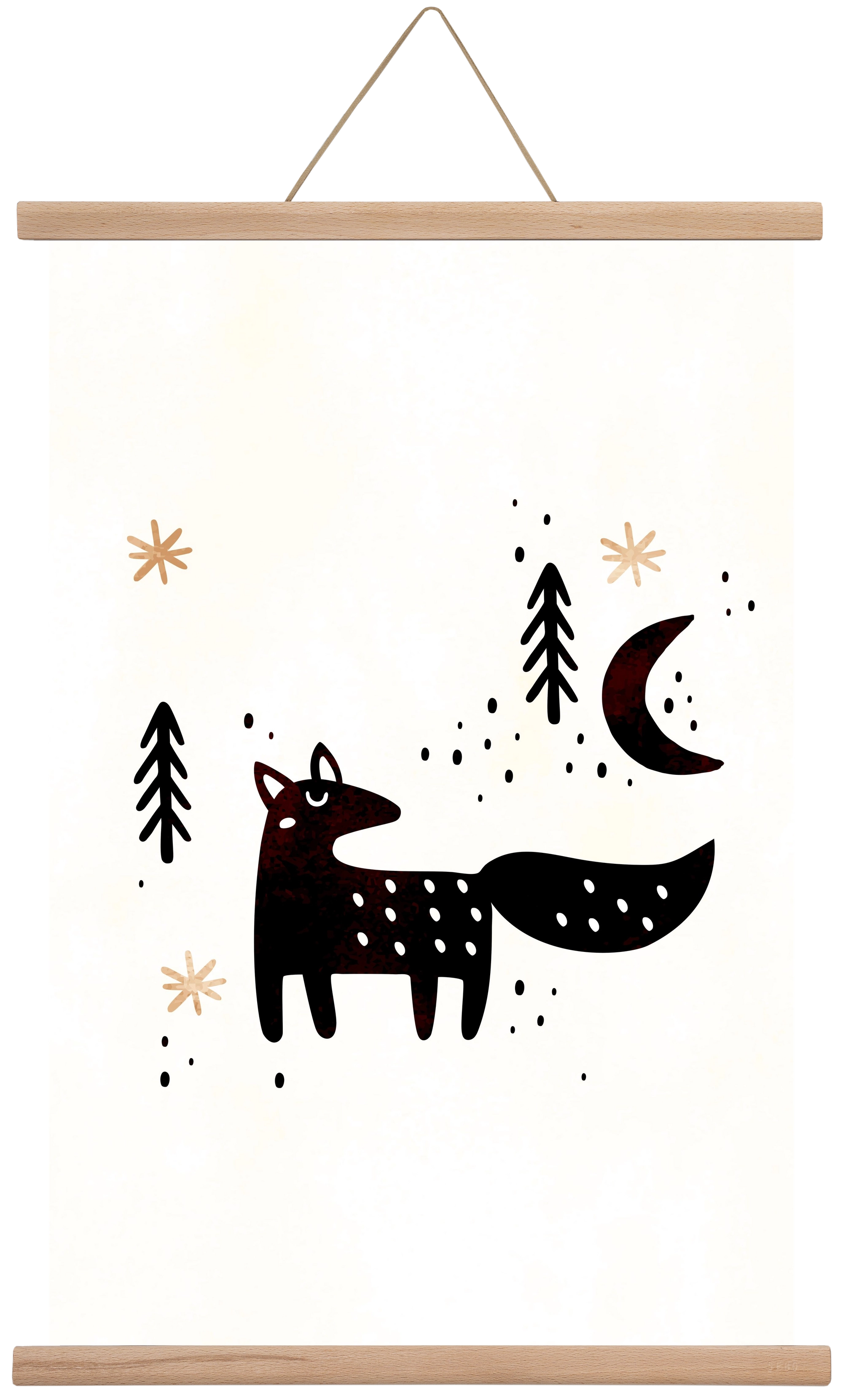 Little winter fox, 40x60 cm (40x60 cm), Tölgy akasztó