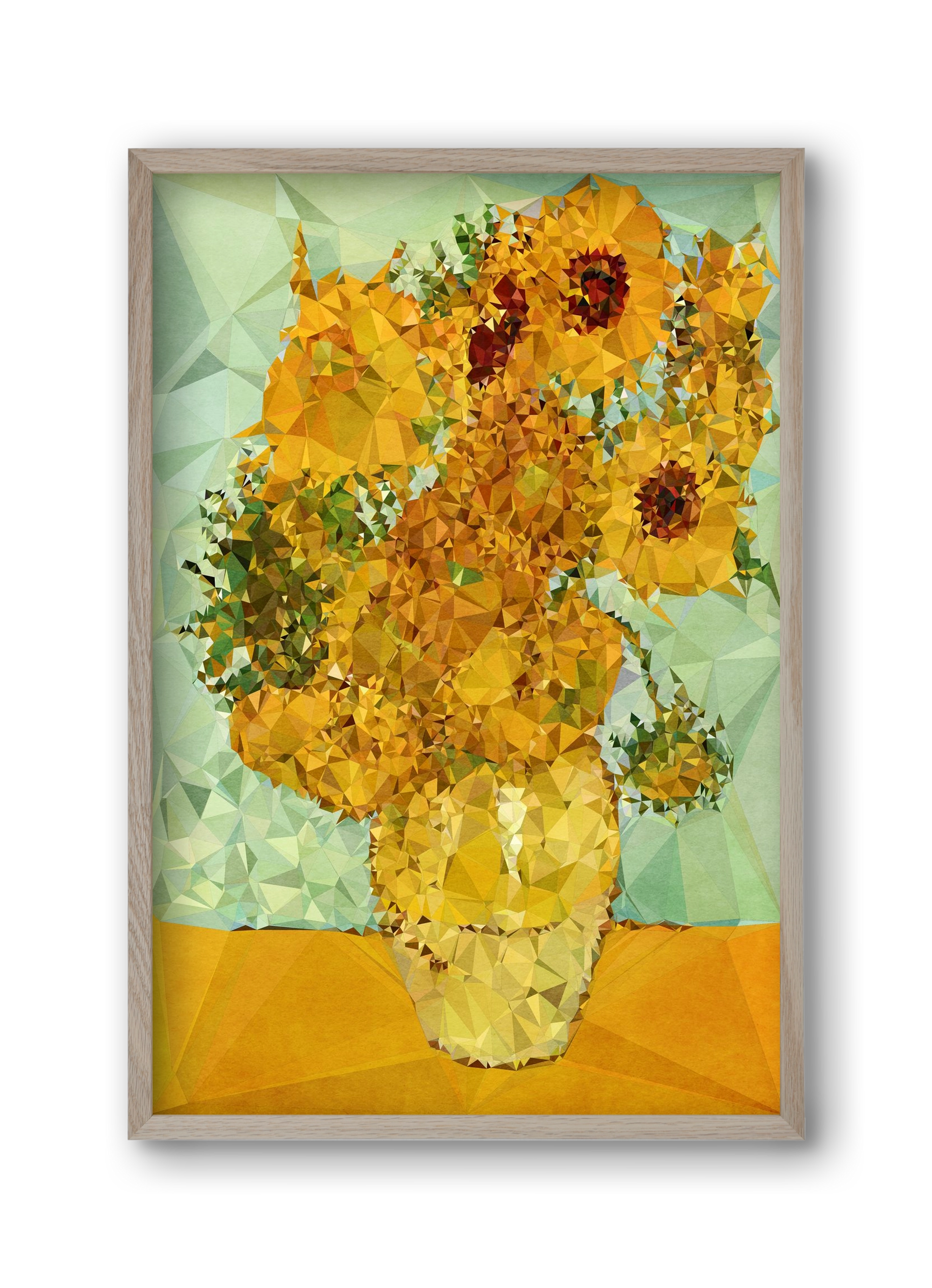 Symphony in yellow and blue, 30x45 cm (30x45 cm), Tölgy keret