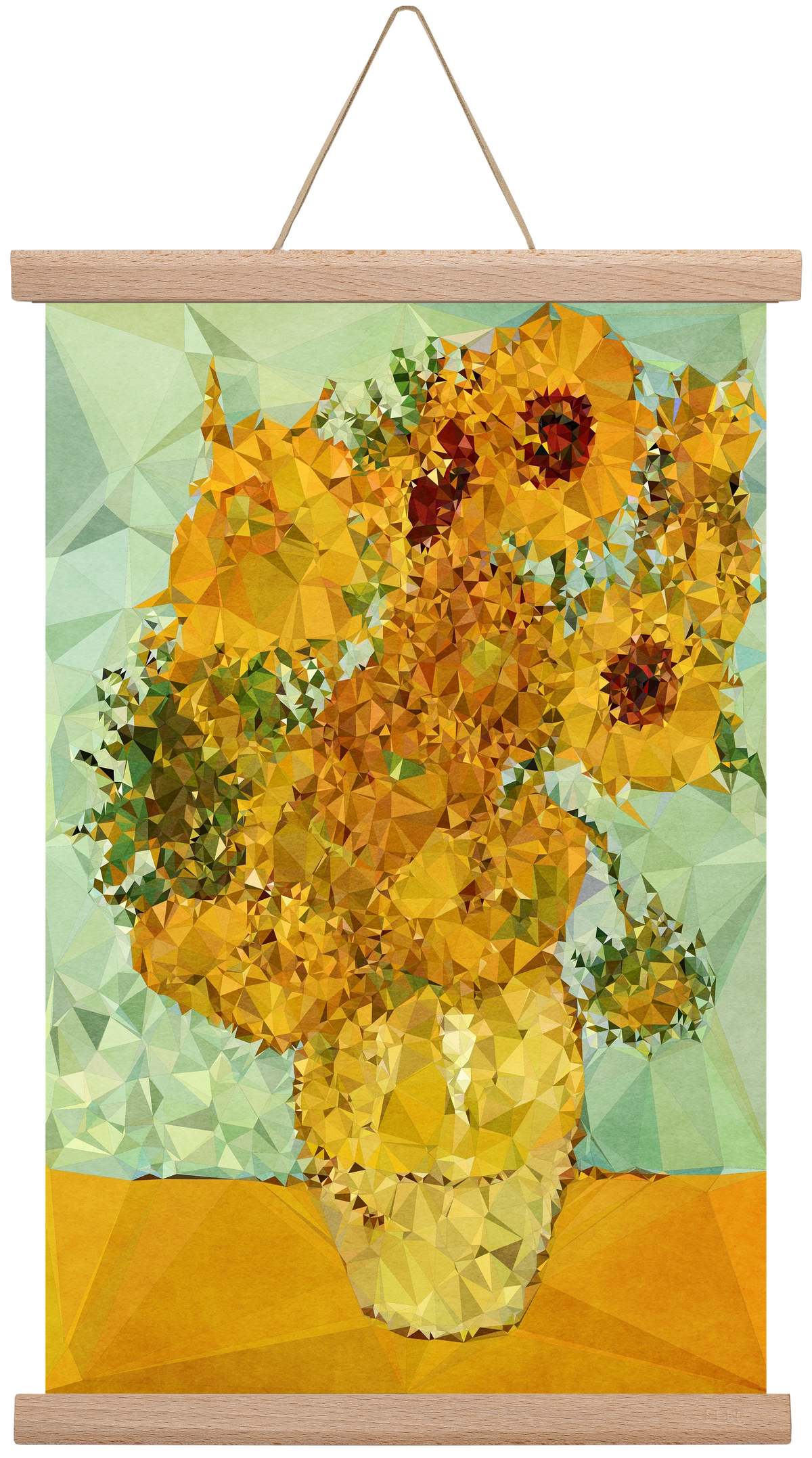 Symphony in yellow and blue, 30x45 cm (30x45 cm), Tölgy akasztó