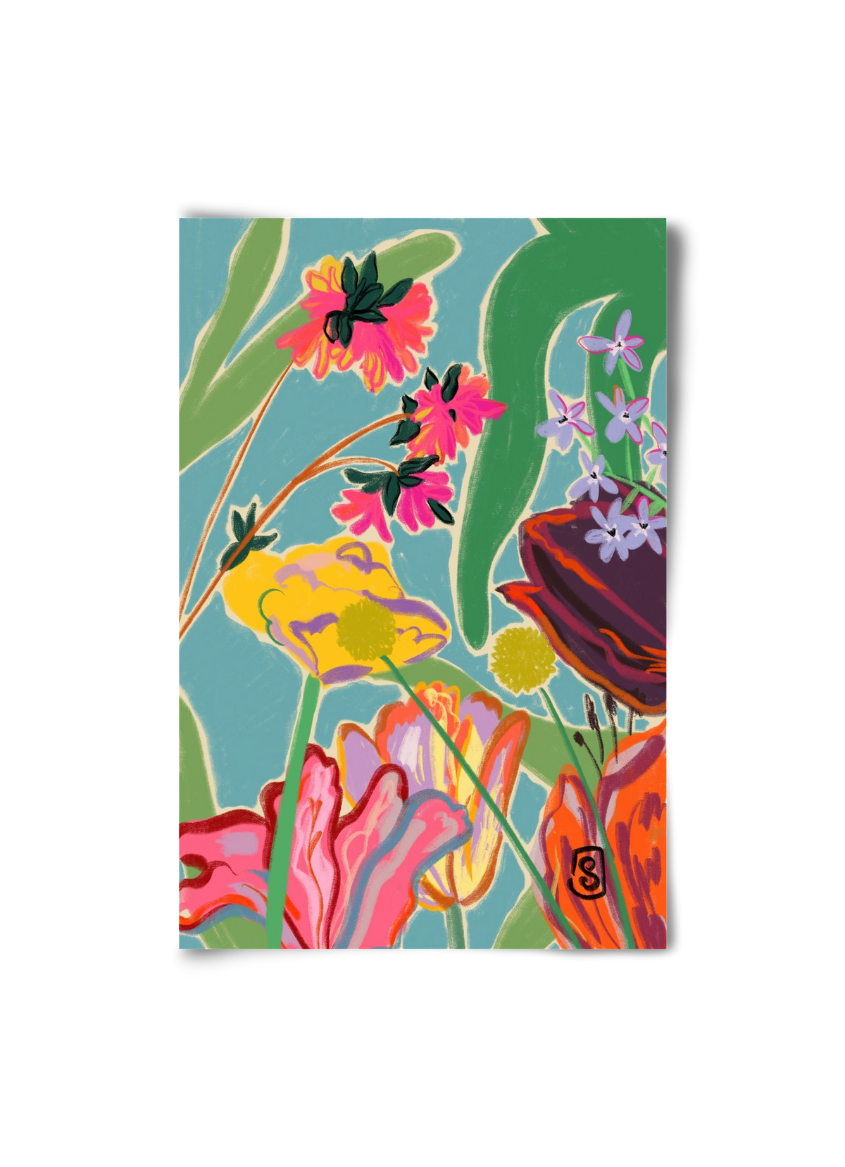 COLOURFUL FLOWERS MEDITATION, 20x30 cm, Keret nélkül