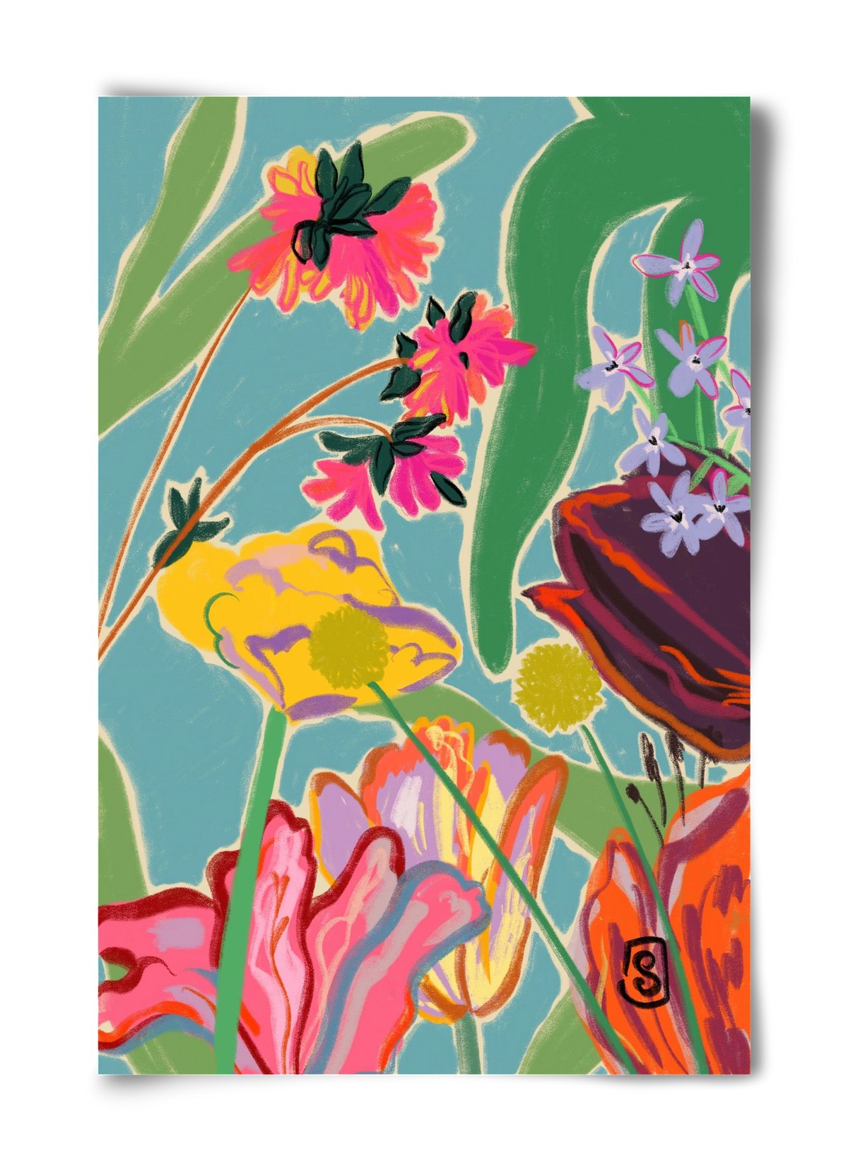 COLOURFUL FLOWERS MEDITATION, 40x60 cm, Keret nélkül