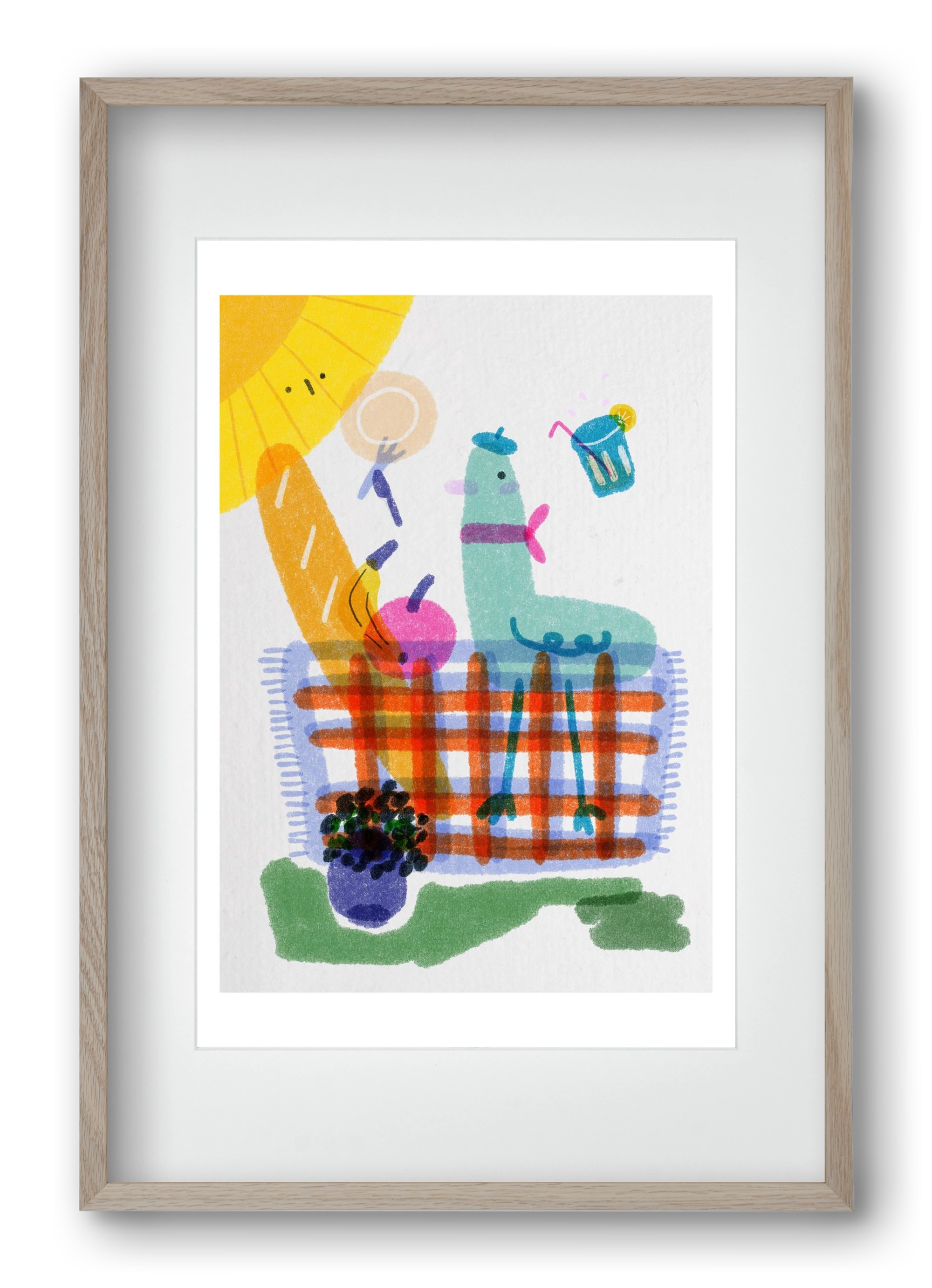 Picnic nr. 1, 40x60 cm (30x45 cm), Tölgy keret, paszpartuval