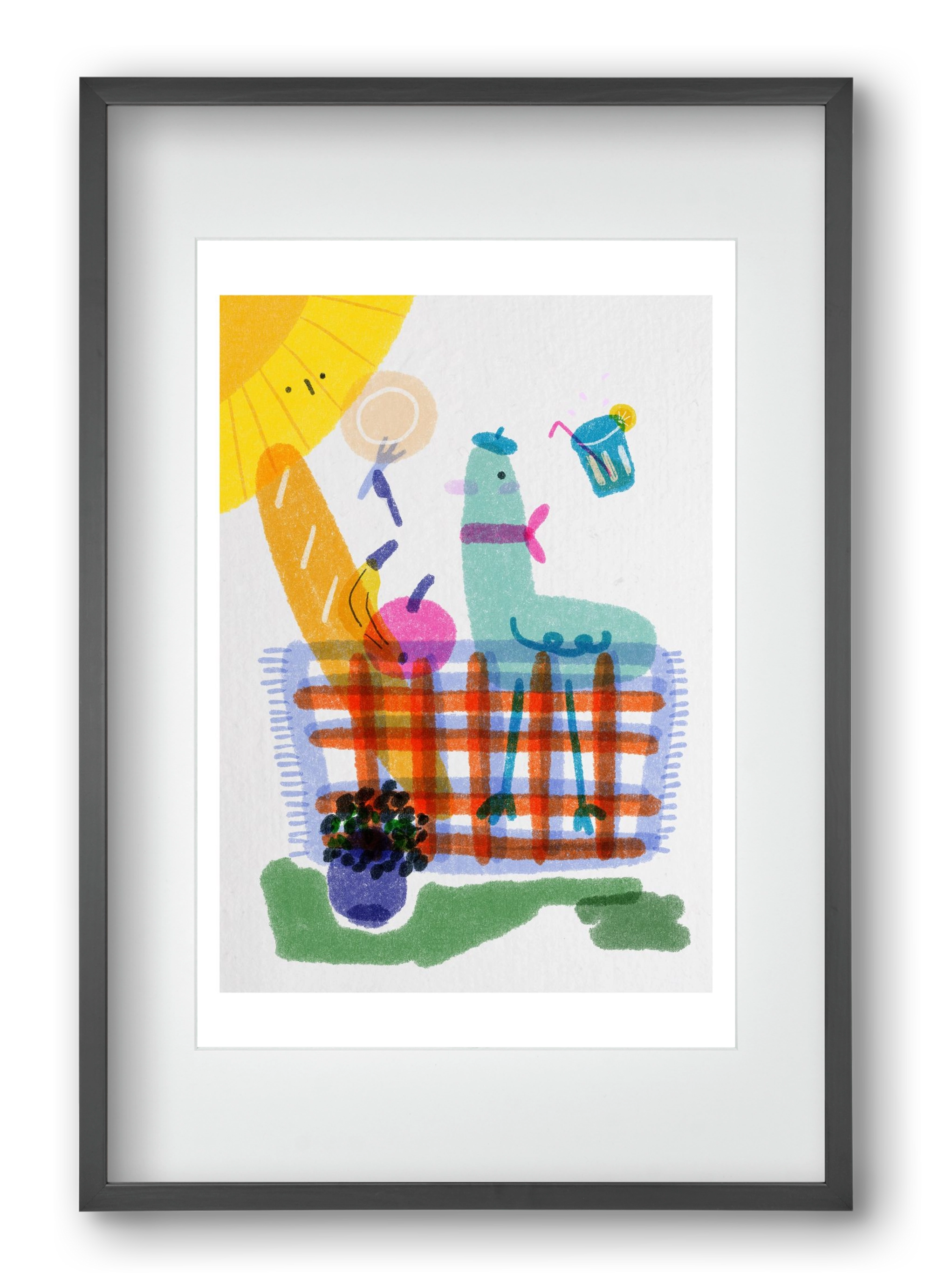 Picnic nr. 1, 40x60 cm (30x45 cm), Fekete keret, paszpartuval