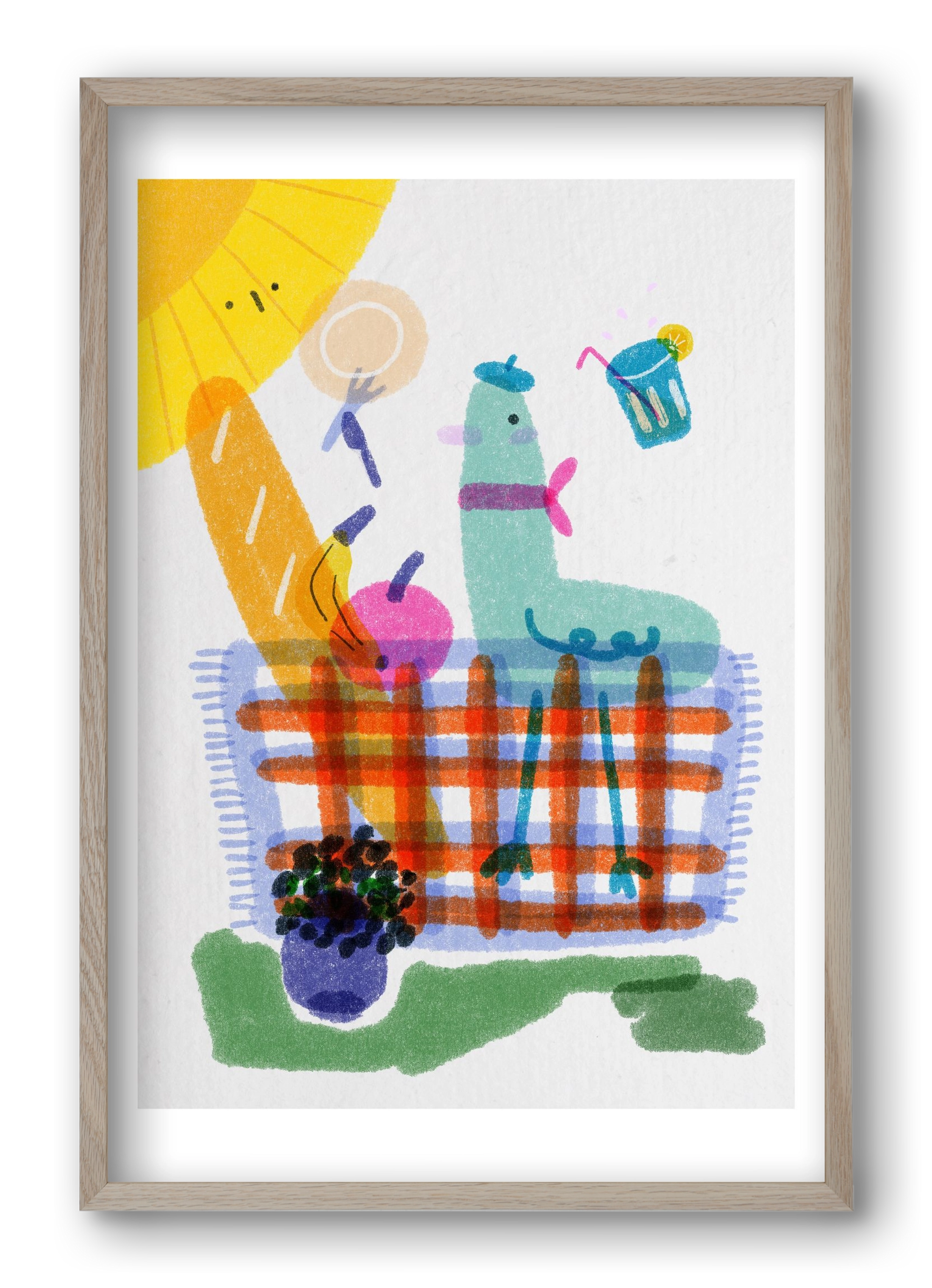 Picnic nr. 1, 40x60 cm (40x60 cm), Tölgy keret