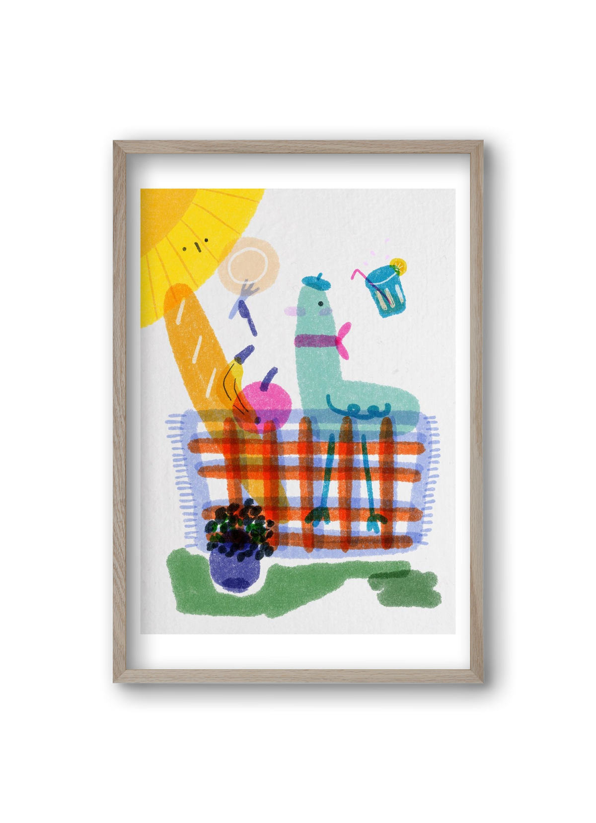 Picnic nr. 1, 20x30 cm (20x30 cm), Tölgy keret