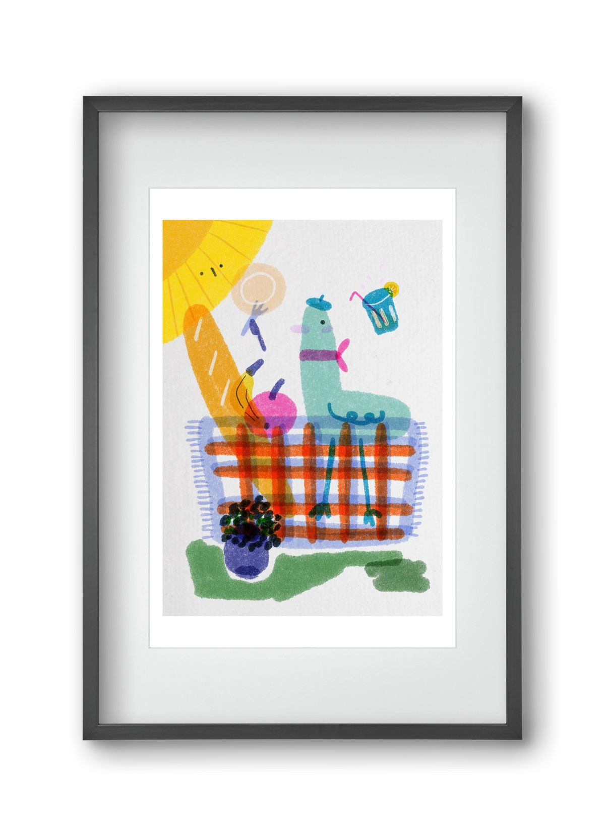 Picnic nr. 1, 30x45 cm (20x30 cm), Fekete keret, paszpartuval