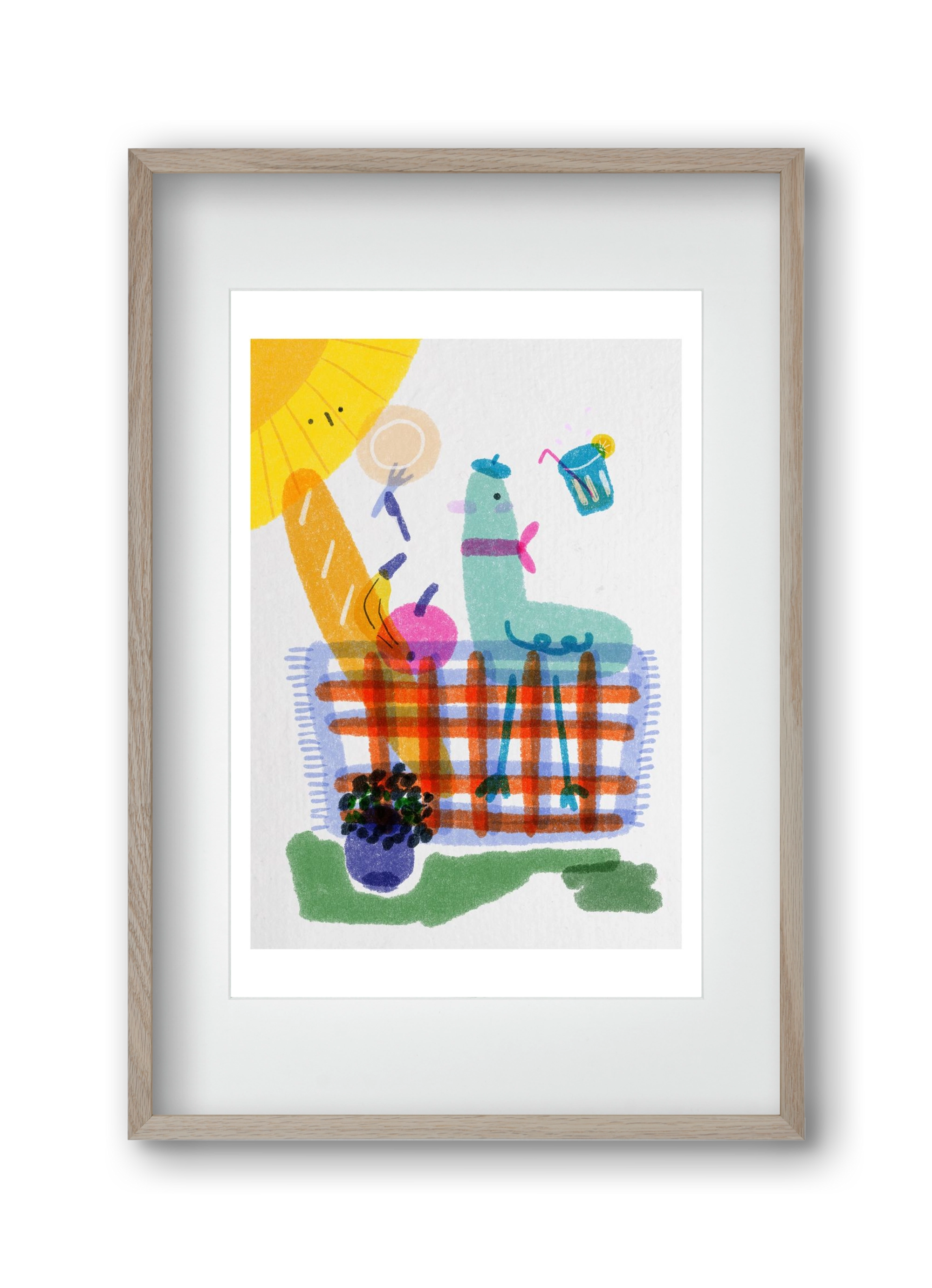 Picnic nr. 1, 30x45 cm (20x30 cm), Tölgy keret, paszpartuval