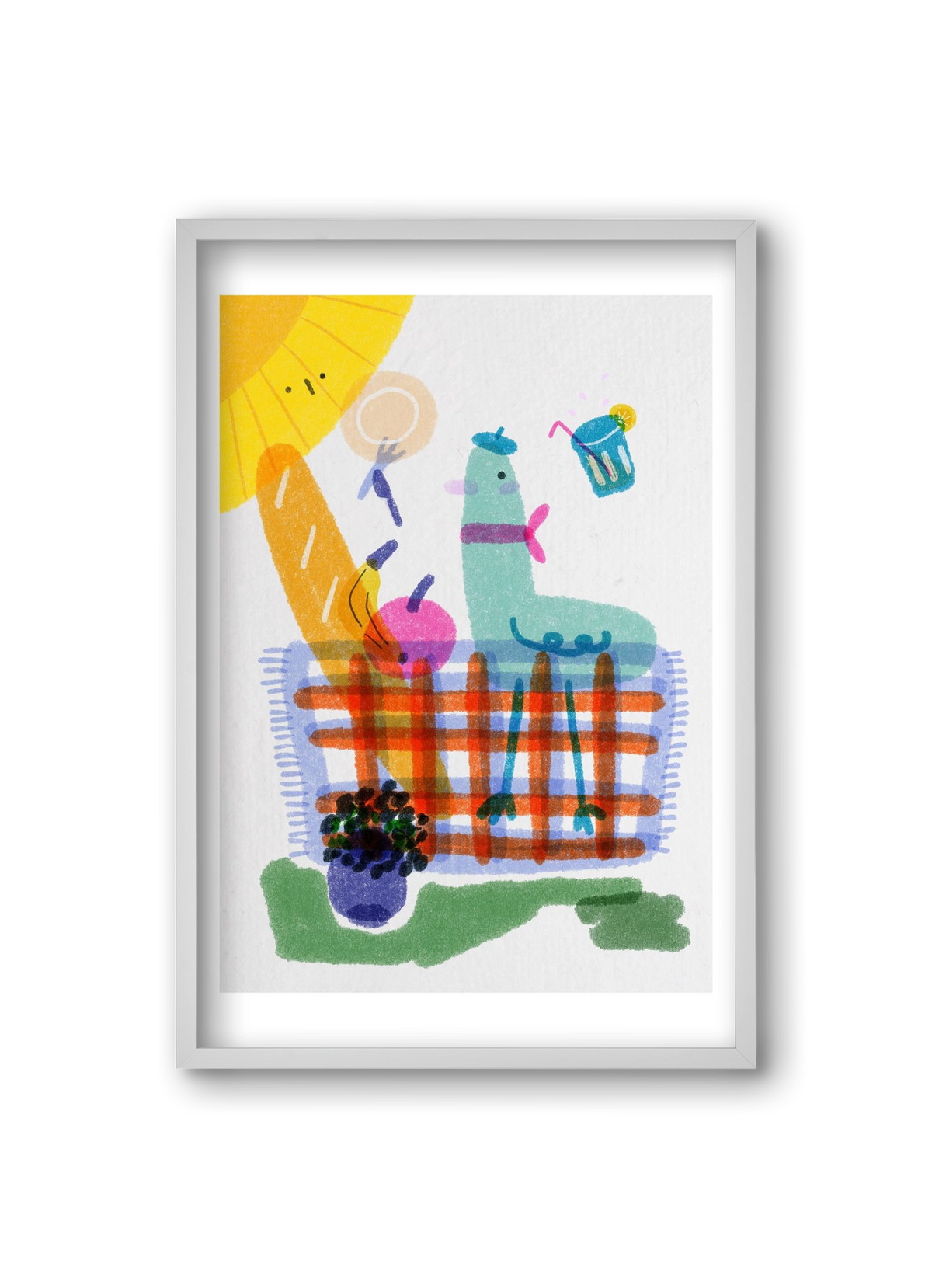 Picnic nr. 1, 20x30 cm (20x30 cm), Fehér keret