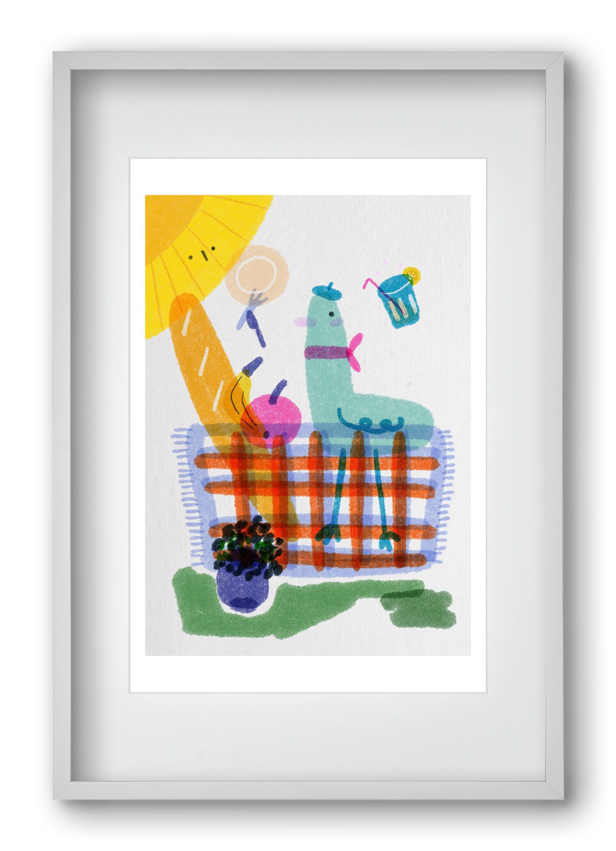 Picnic nr. 1, 40x60 cm (30x45 cm), Fehér keret, paszpartuval