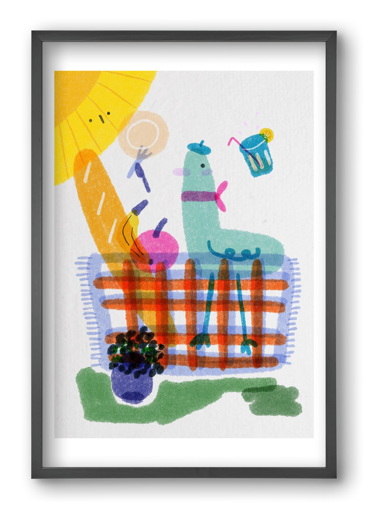 Picnic nr. 1, 40x60 cm (40x60 cm), Fekete keret