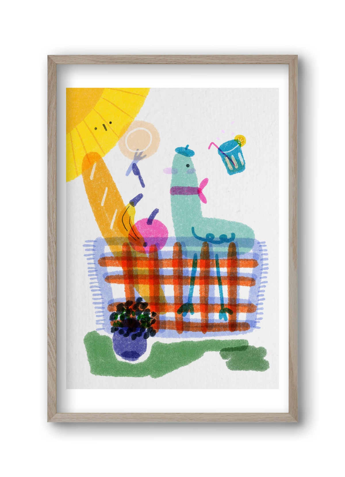 Picnic nr. 1, 30x45 cm (30x45 cm), Tölgy keret