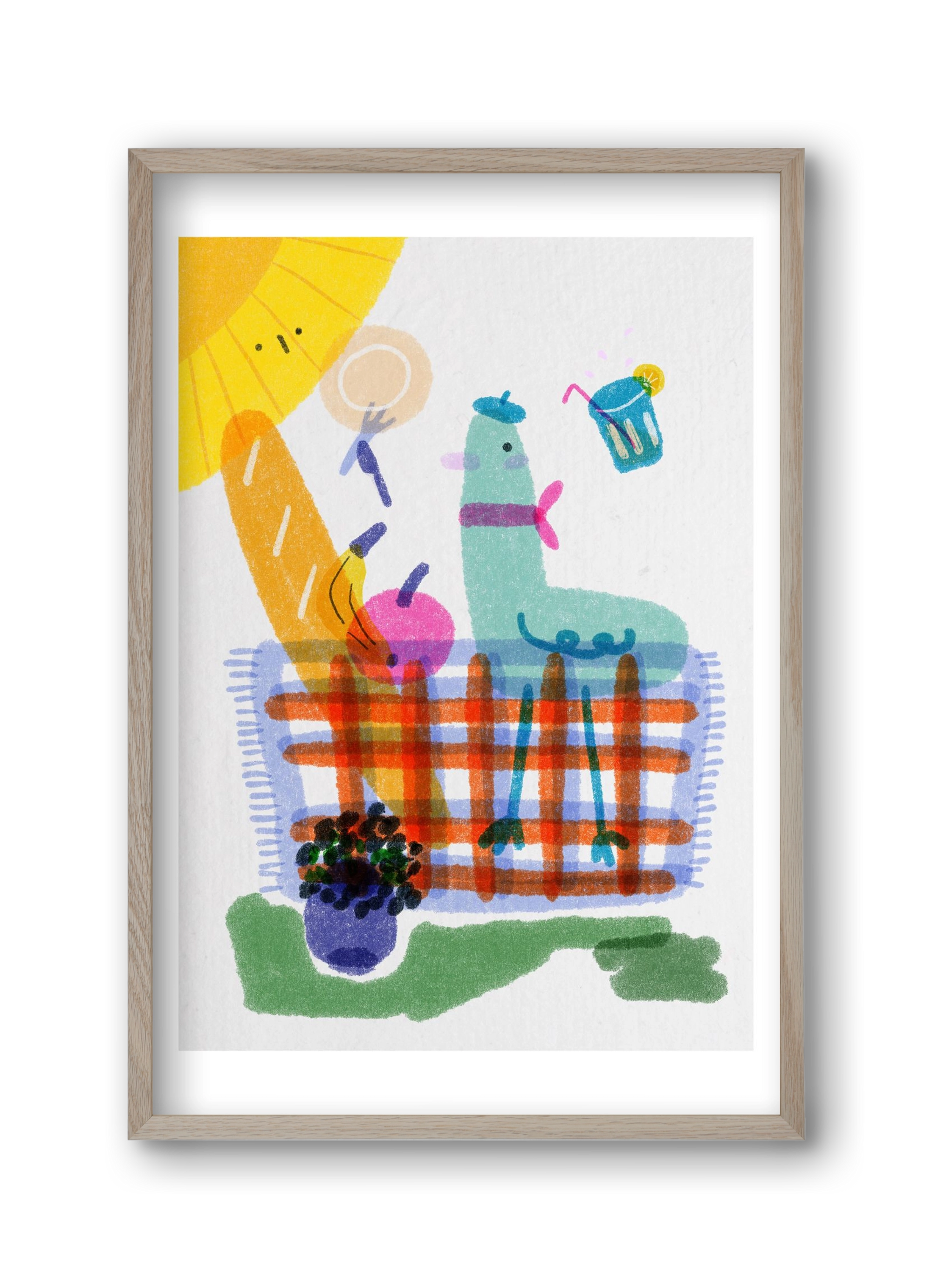 Picnic nr. 1, 30x45 cm (30x45 cm), Tölgy keret