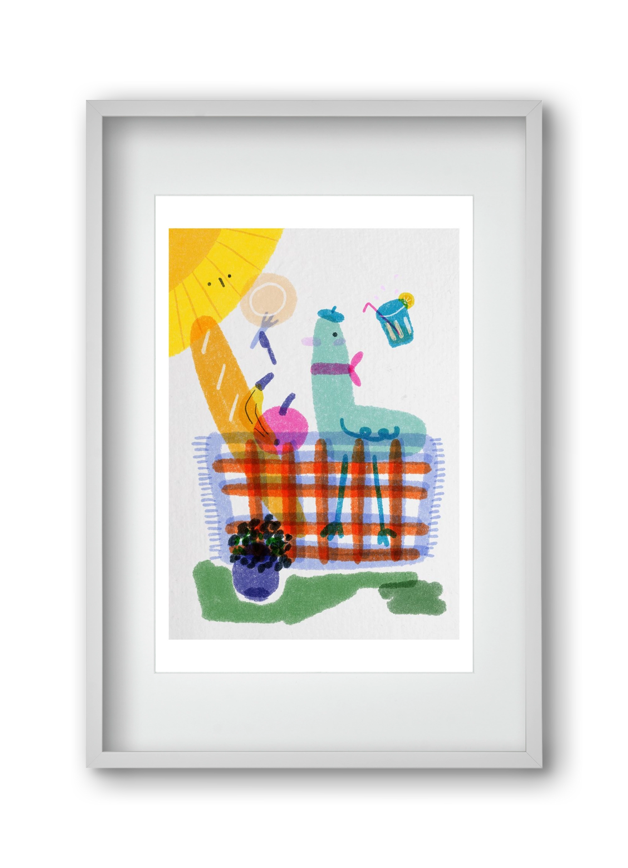 Picnic nr. 1, 30x45 cm (20x30 cm), Fehér keret, paszpartuval