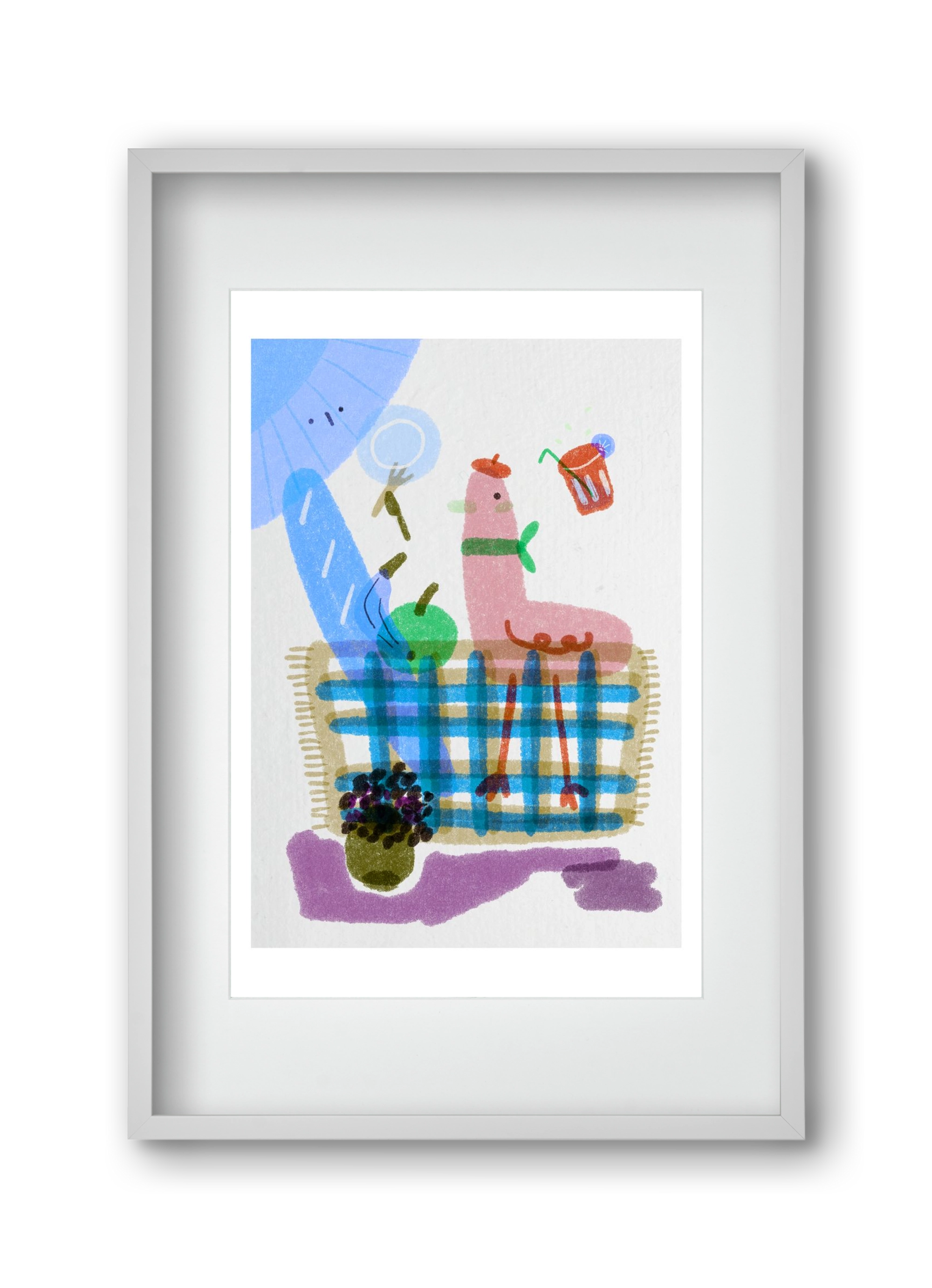 Picnic nr. 2, 30x45 cm (20x30 cm), Fehér keret, paszpartuval