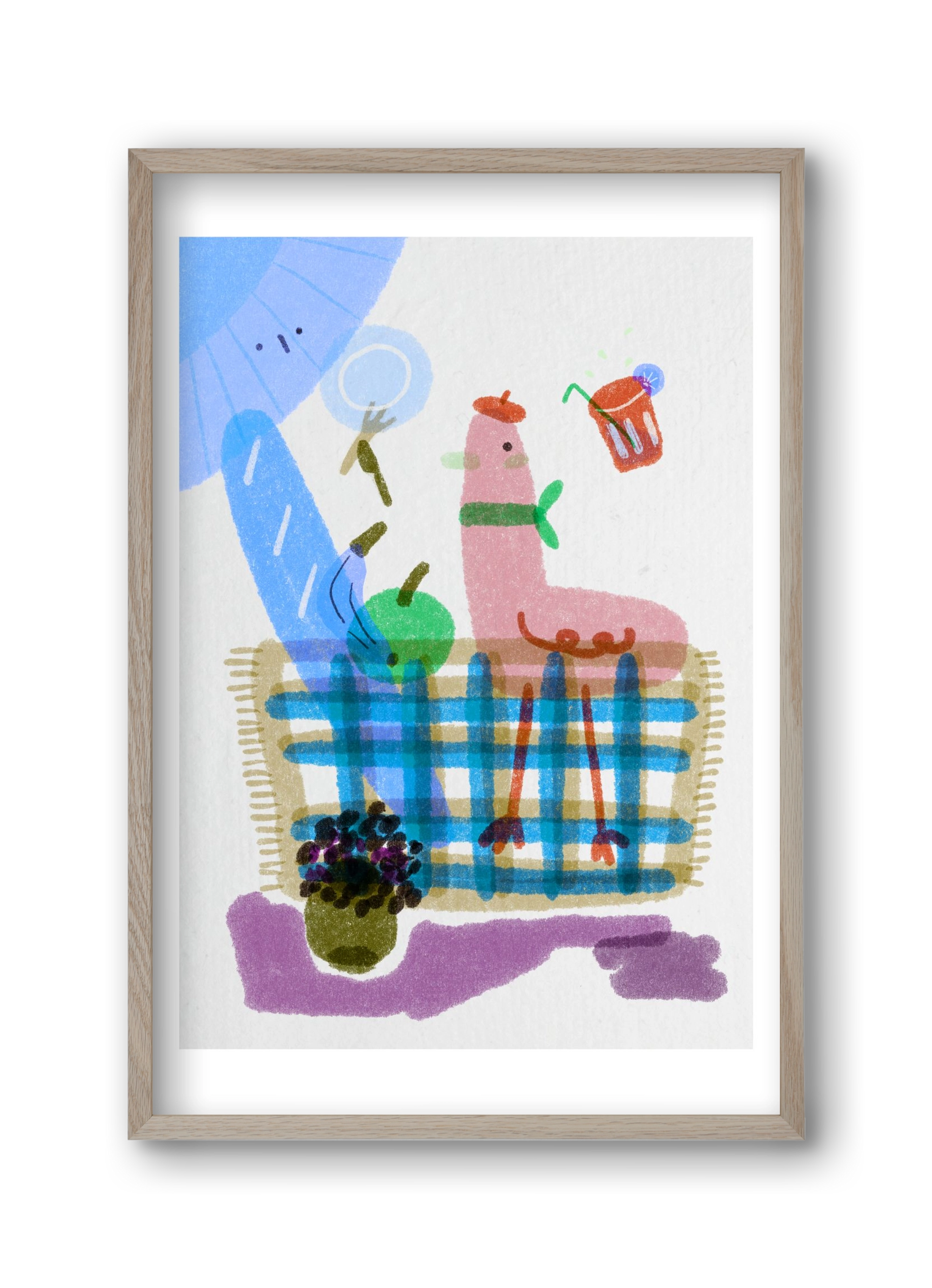 Picnic nr. 2, 30x45 cm (30x45 cm), Tölgy keret