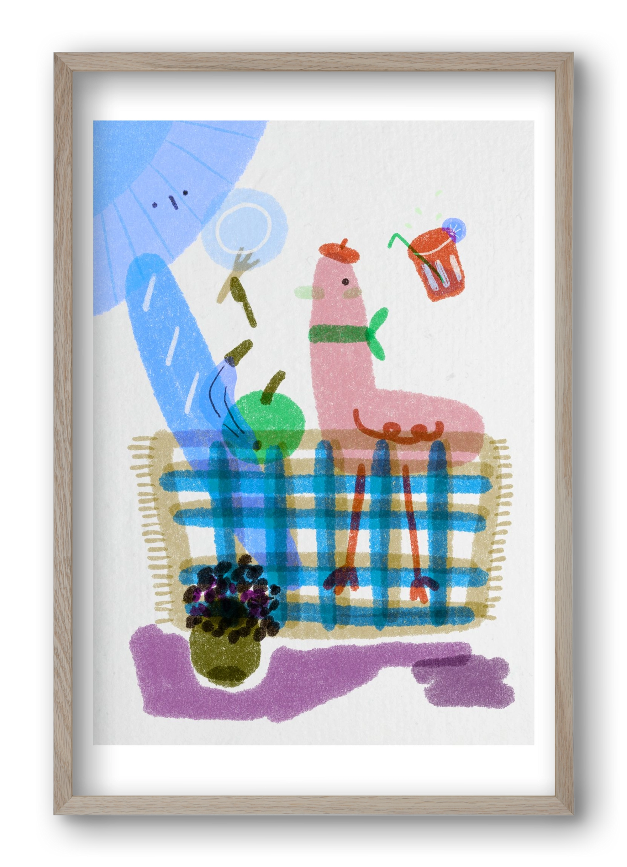 Picnic nr. 2, 40x60 cm (40x60 cm), Tölgy keret