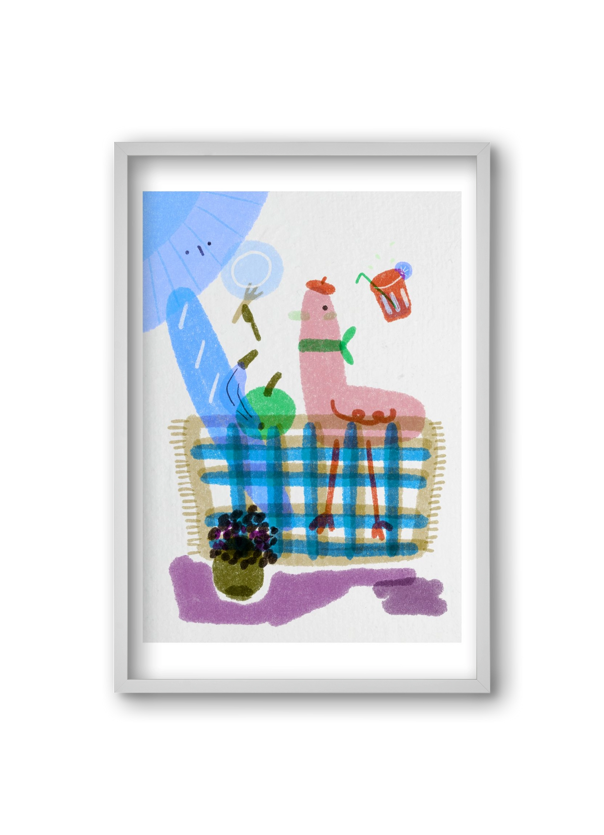 Picnic nr. 2, 20x30 cm (20x30 cm), Fehér keret