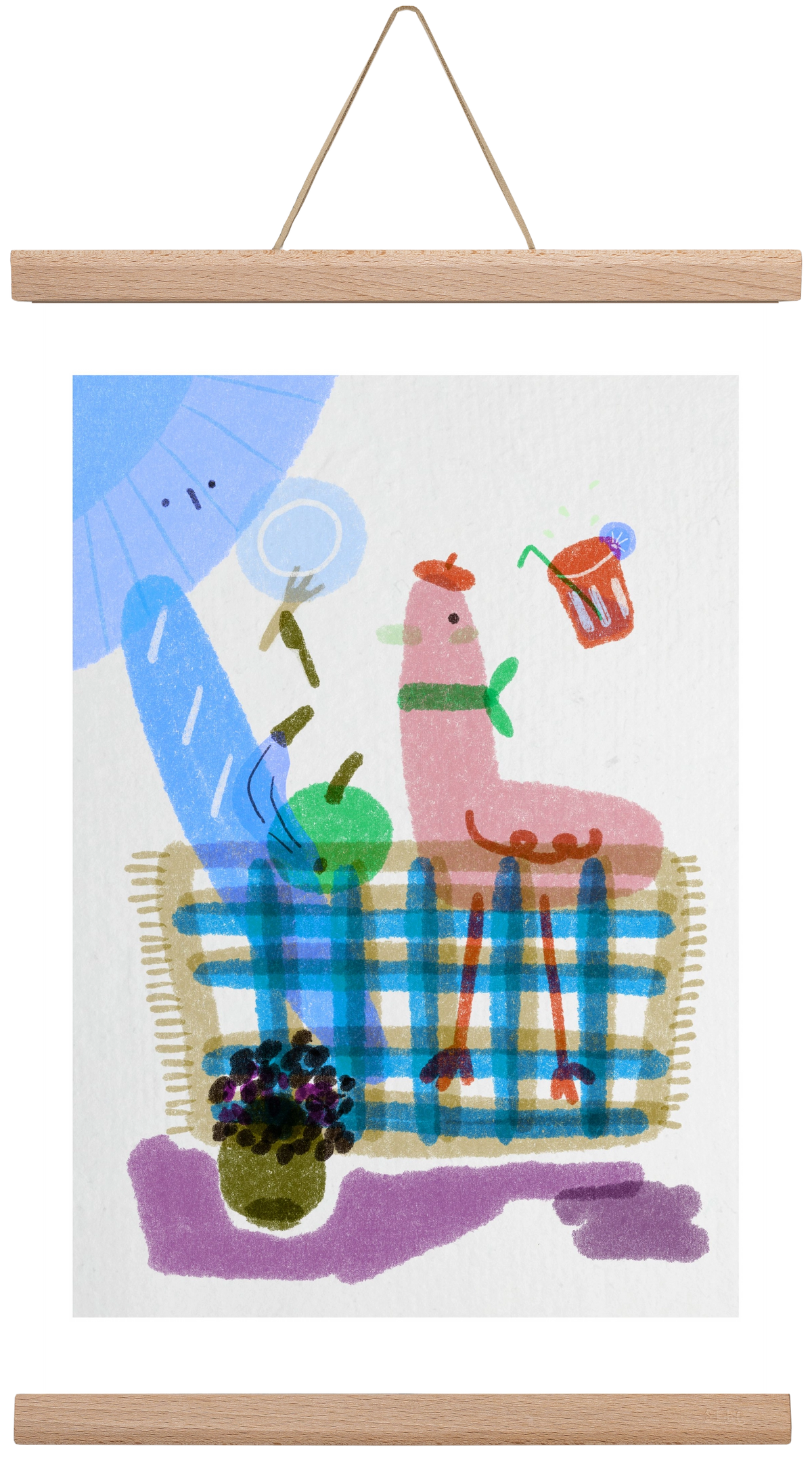 Picnic nr. 2, 30x45 cm (30x45 cm), Tölgy akasztó