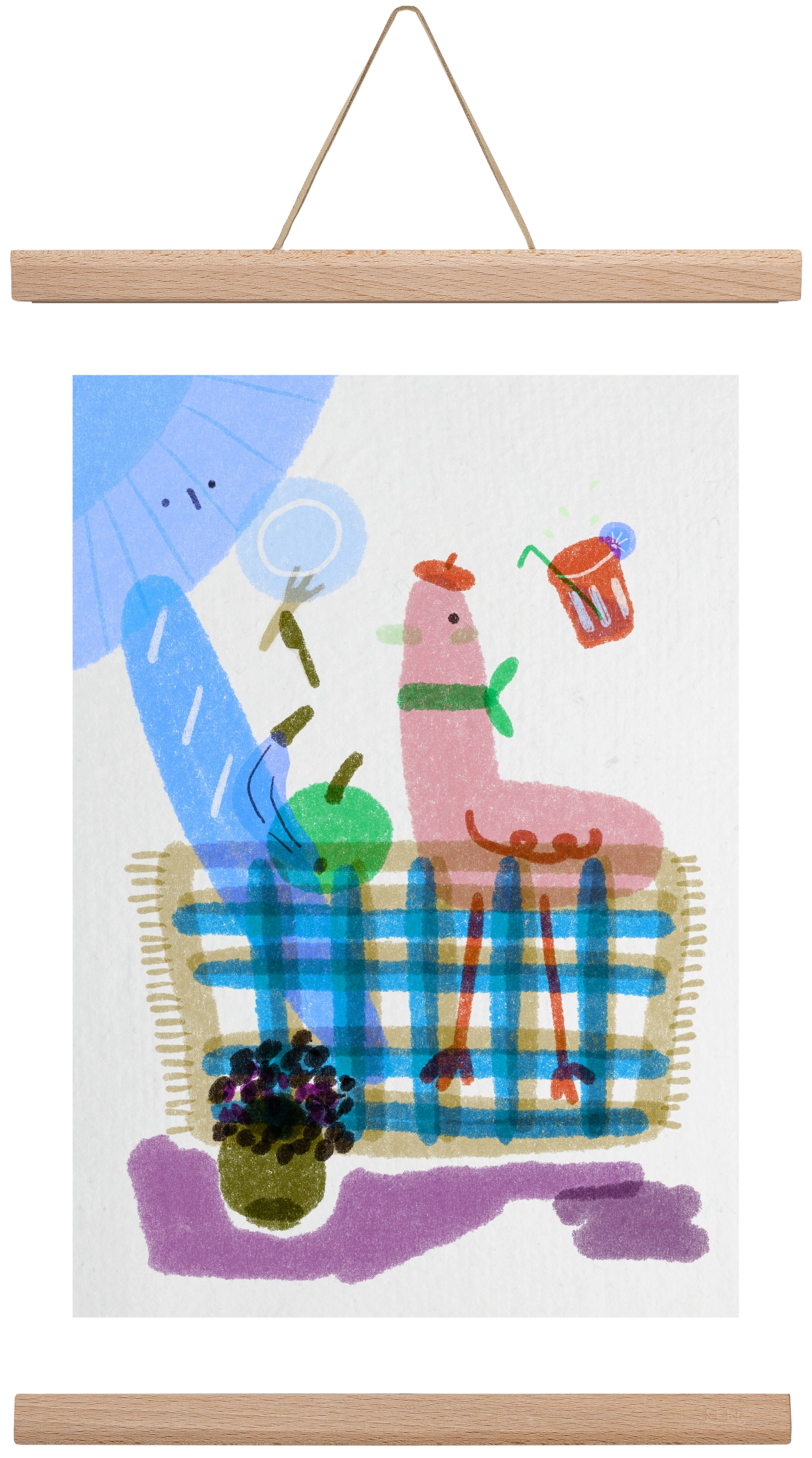 Picnic nr. 2, 30x45 cm (30x45 cm), Tölgy akasztó