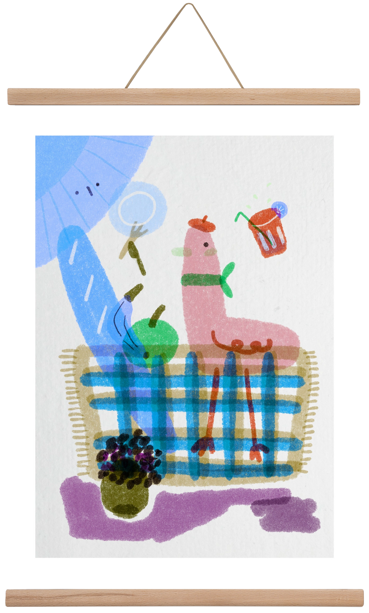 Picnic nr. 2, 40x60 cm (40x60 cm), Tölgy akasztó