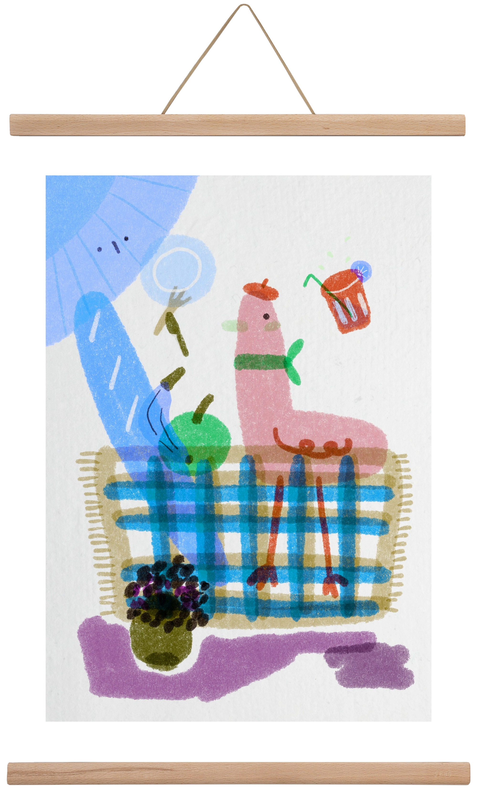 Picnic nr. 2, 40x60 cm (40x60 cm), Tölgy akasztó