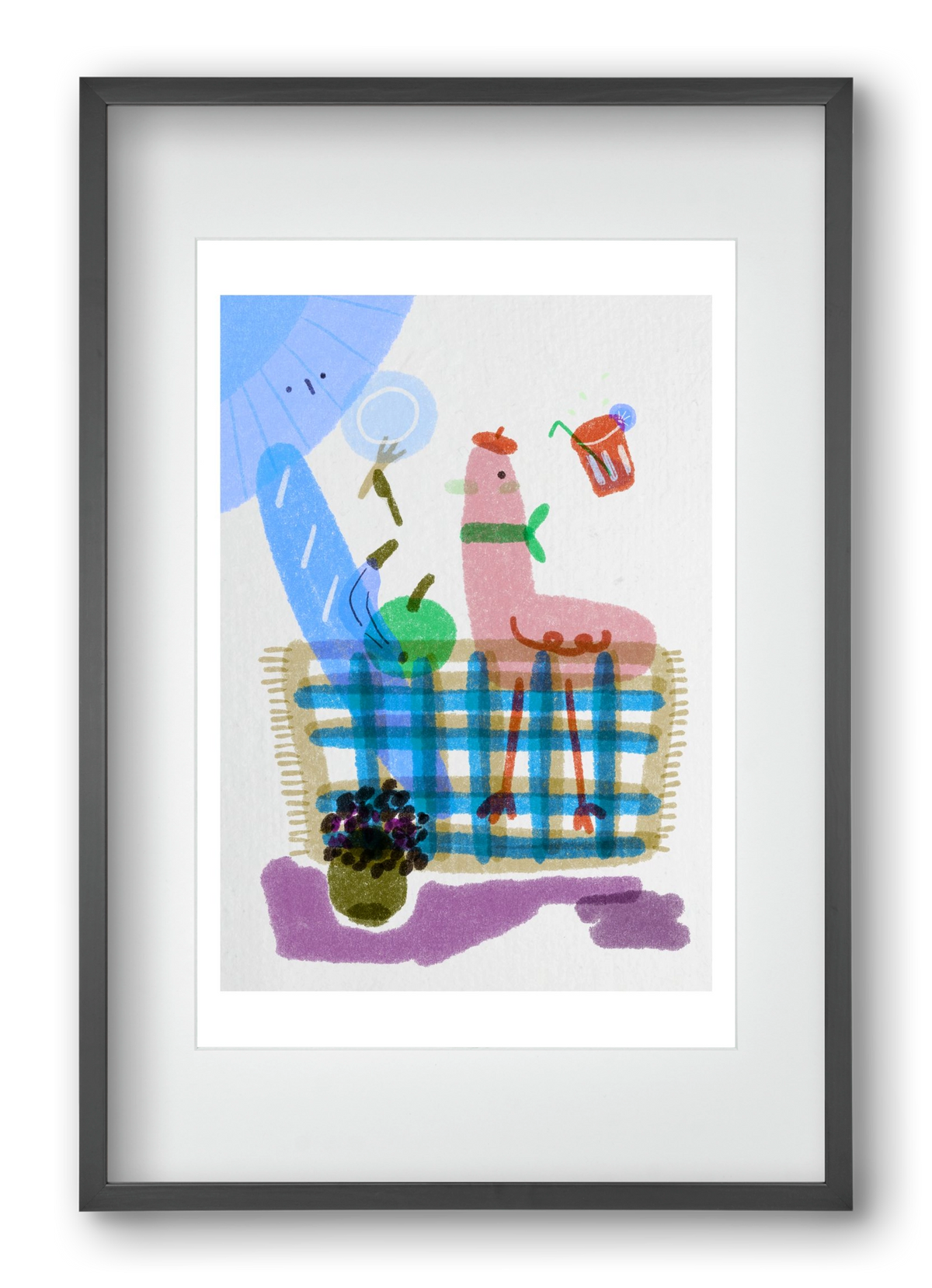 Picnic nr. 2, 40x60 cm (30x45 cm), Fekete keret, paszpartuval