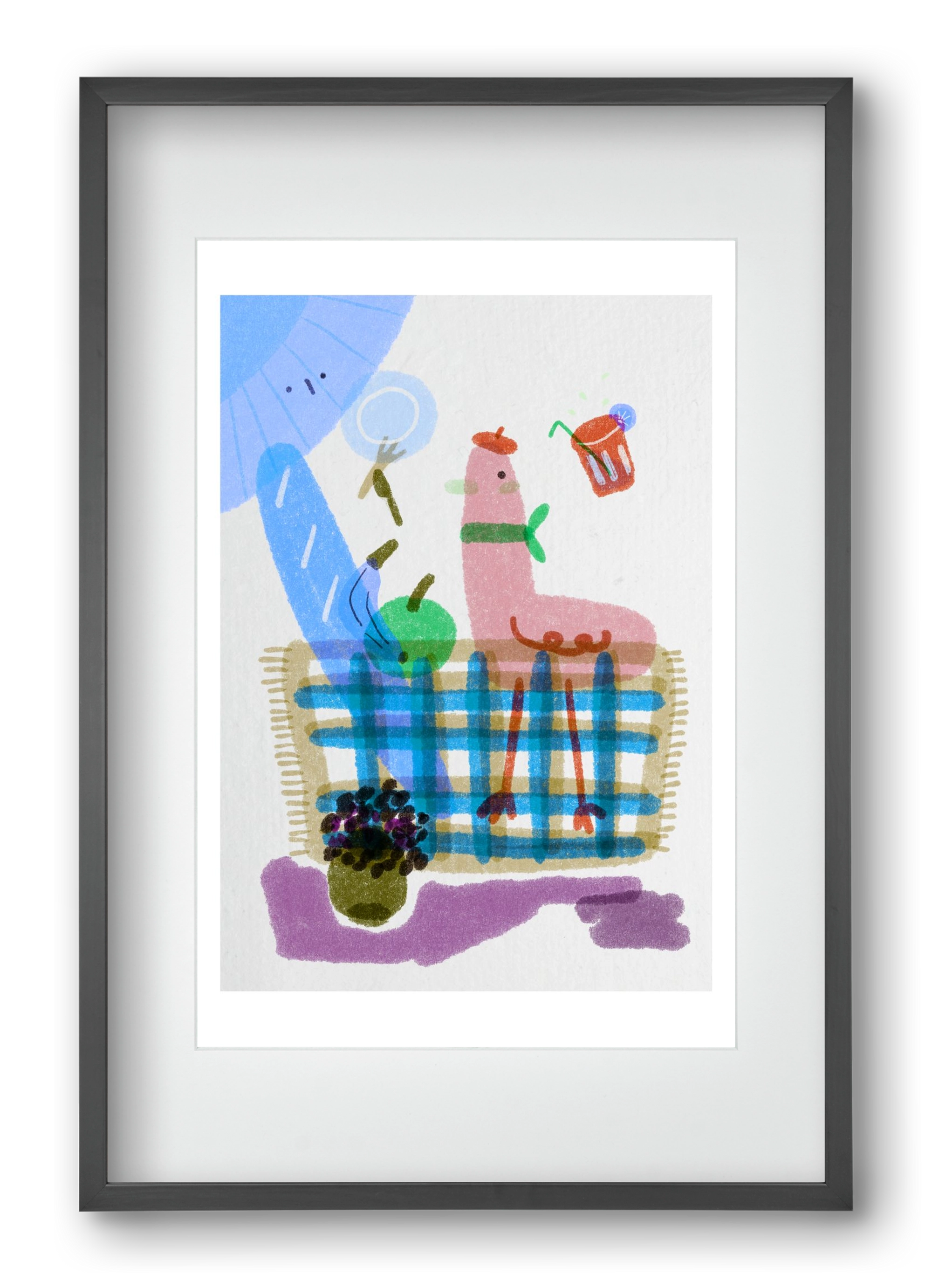 Picnic nr. 2, 40x60 cm (30x45 cm), Fekete keret, paszpartuval