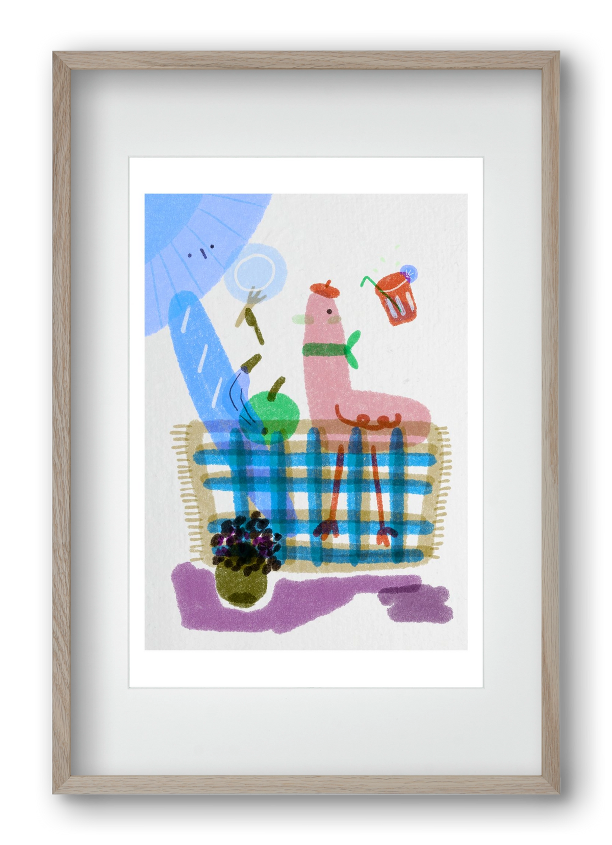 Picnic nr. 2, 40x60 cm (30x45 cm), Tölgy keret, paszpartuval