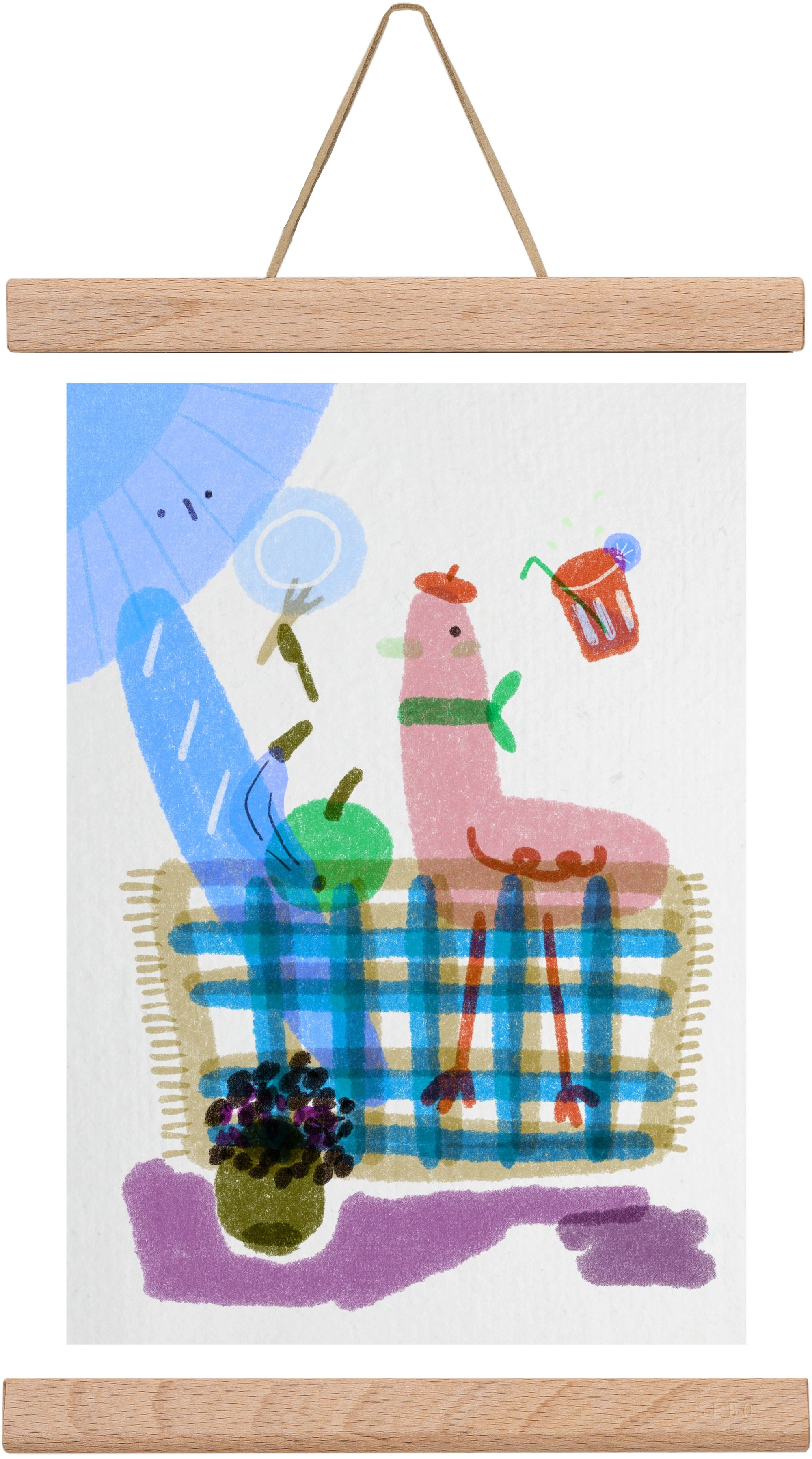 Picnic nr. 2, 20x30 cm (20x30 cm), Tölgy akasztó