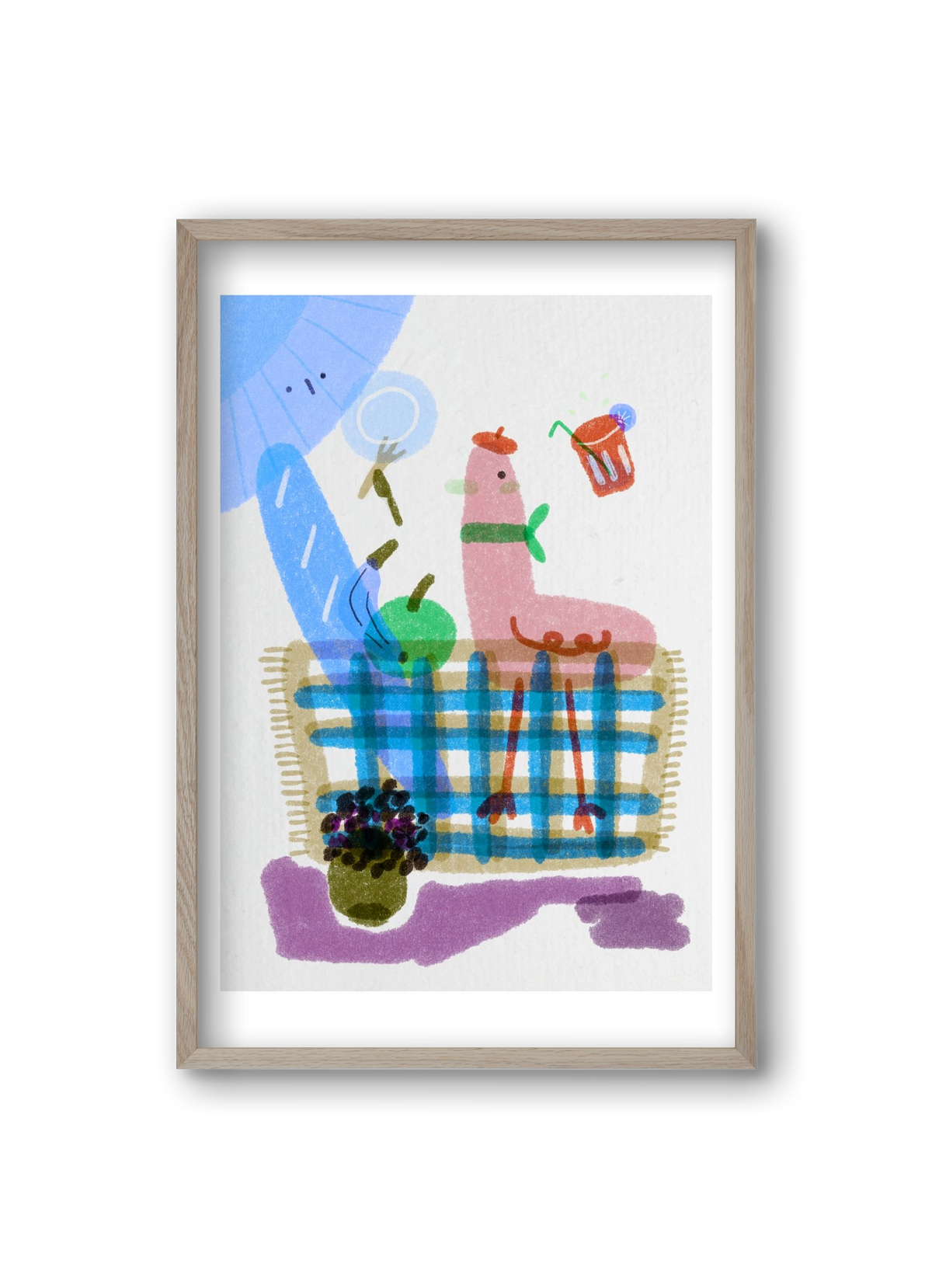 Picnic nr. 2, 20x30 cm (20x30 cm), Tölgy keret