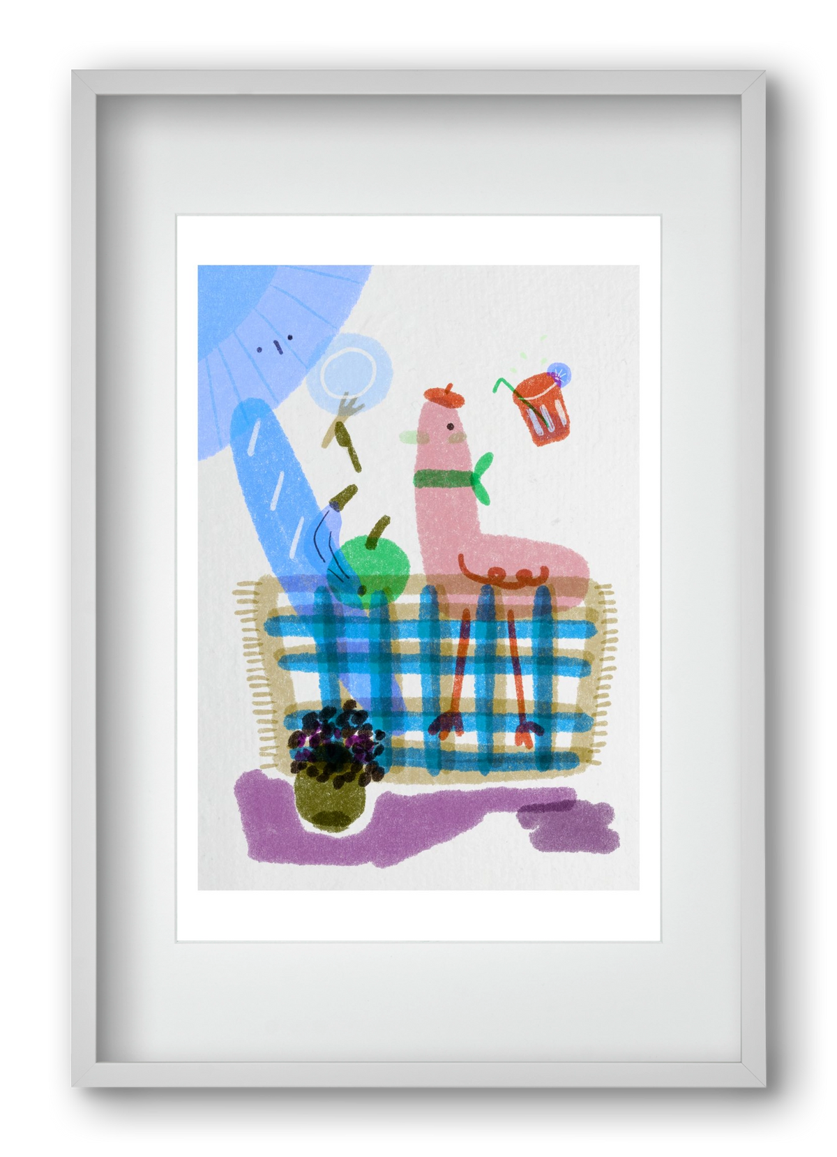 Picnic nr. 2, 40x60 cm (30x45 cm), Fehér keret, paszpartuval