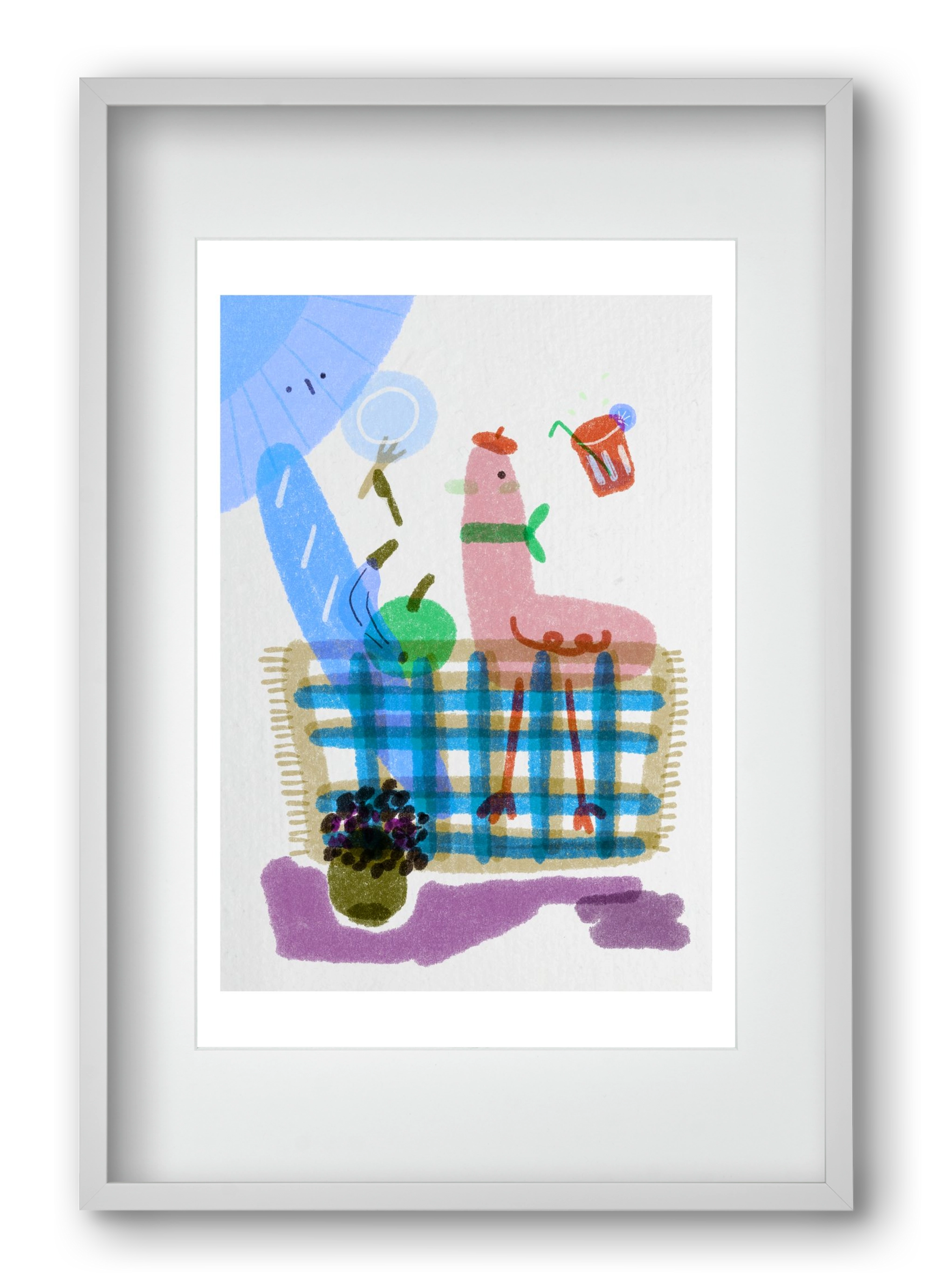 Picnic nr. 2, 40x60 cm (30x45 cm), Fehér keret, paszpartuval