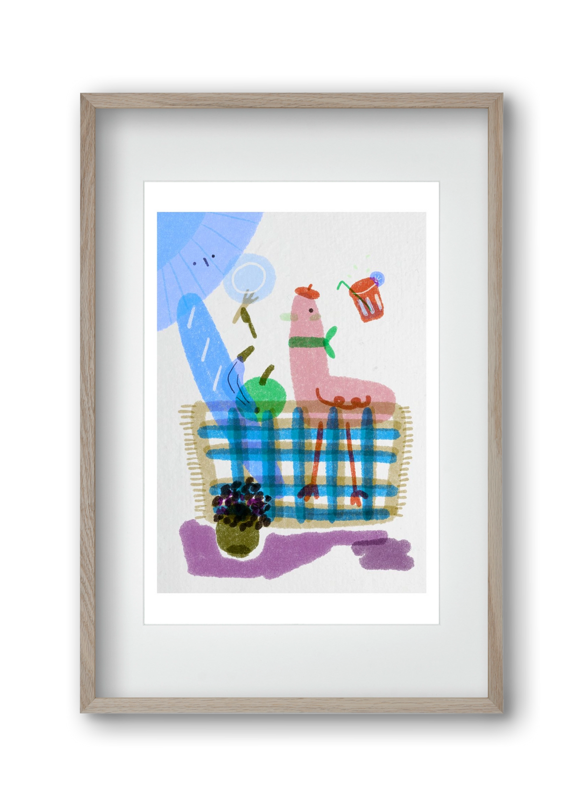 Picnic nr. 2, 30x45 cm (20x30 cm), Tölgy keret, paszpartuval