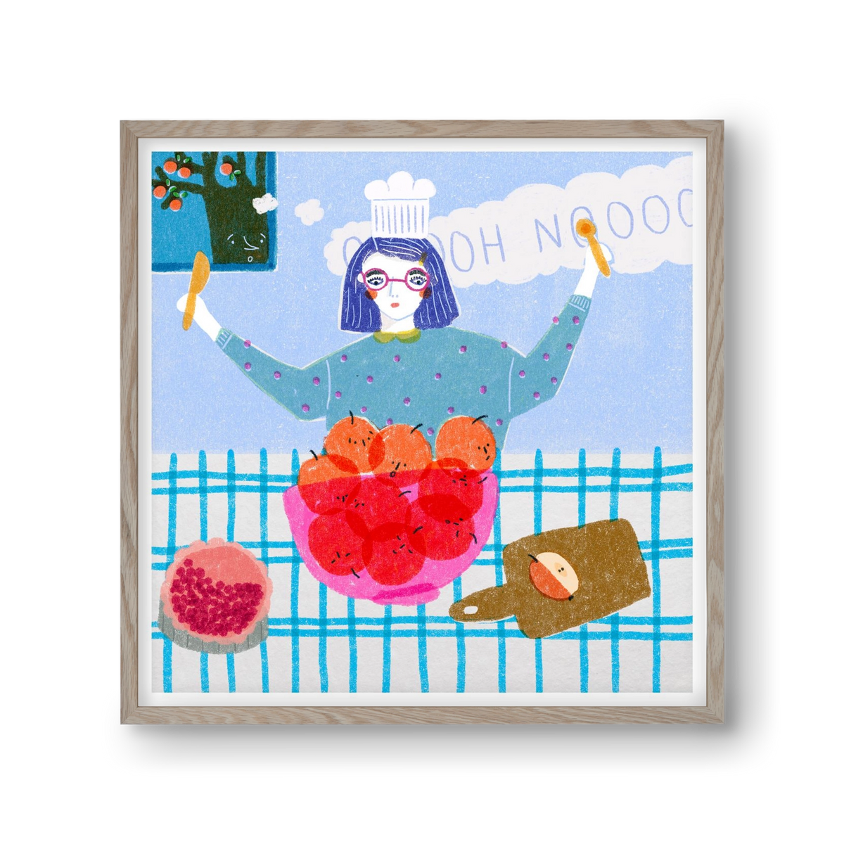 Almáspite, 30x30 cm (30x30 cm), Tölgy keret