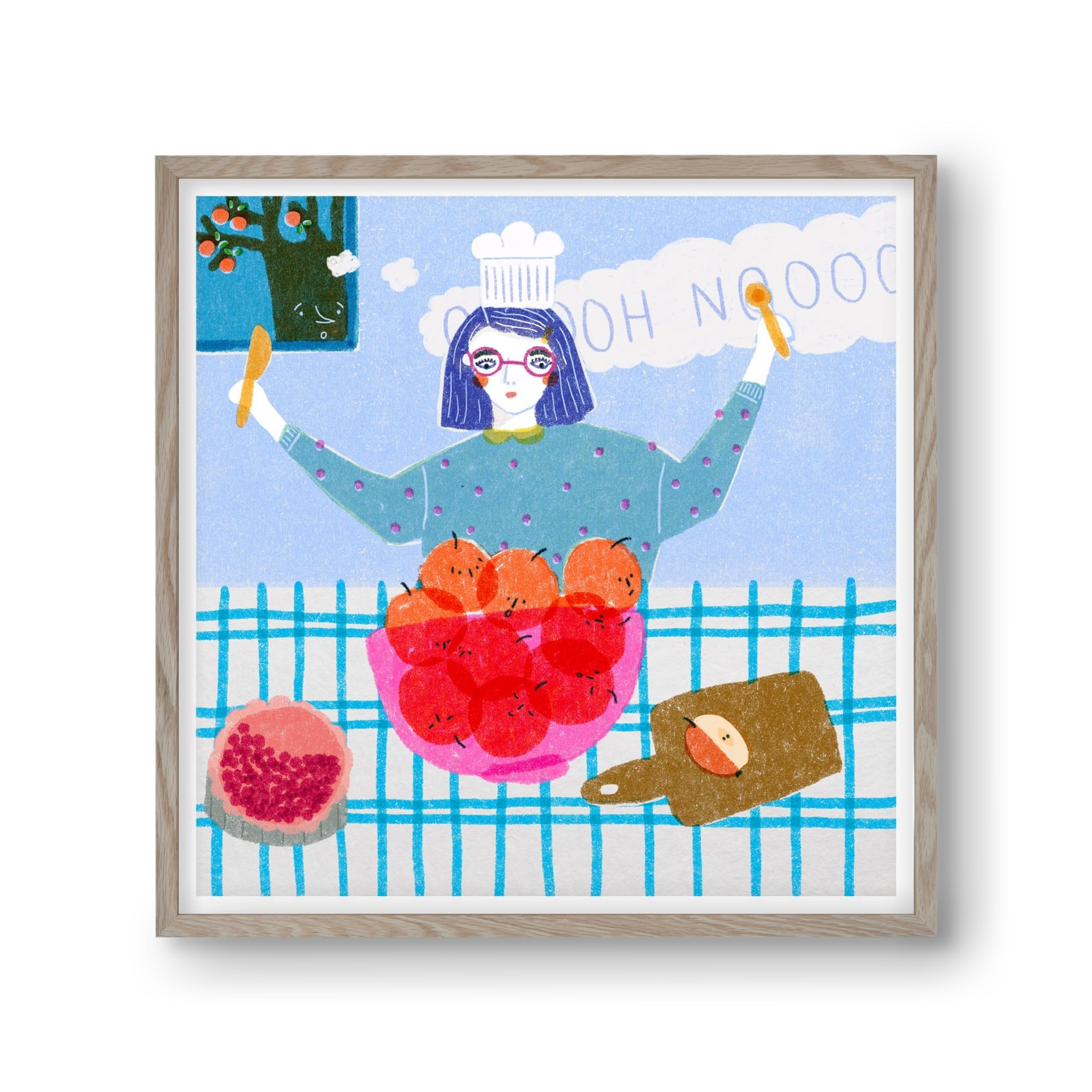 Almáspite, 30x30 cm (30x30 cm), Tölgy keret