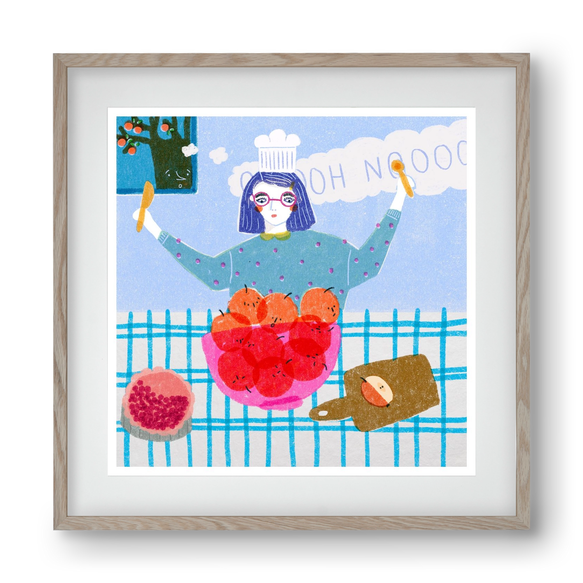 Almáspite, 40x40 cm (30x30 cm), Tölgy keret, paszpartuval